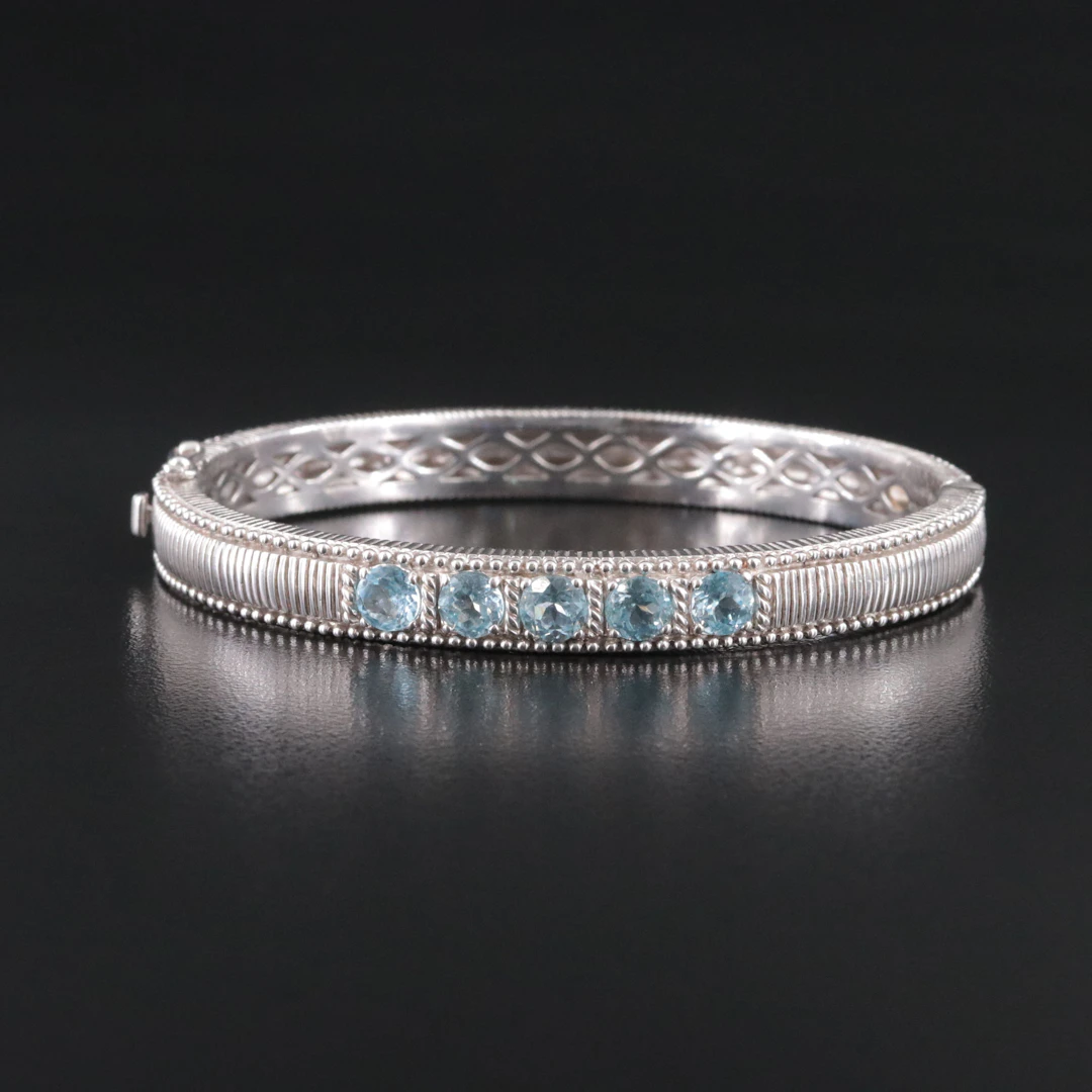 Judith Ripka Sterling Sky Blue Topaz Bangle