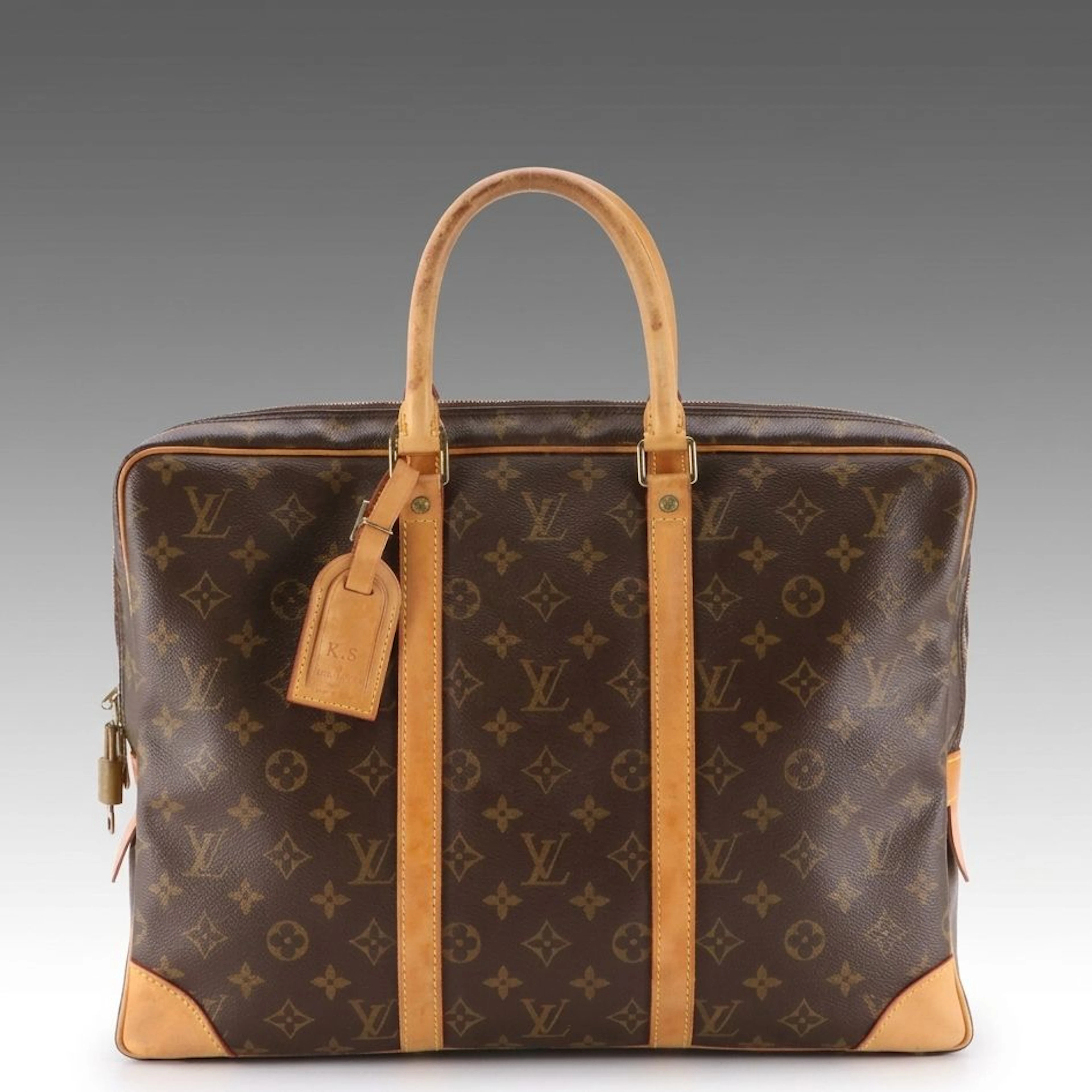 Louis Vuitton Port Document Business Bag in Monogram Canvas and Leather