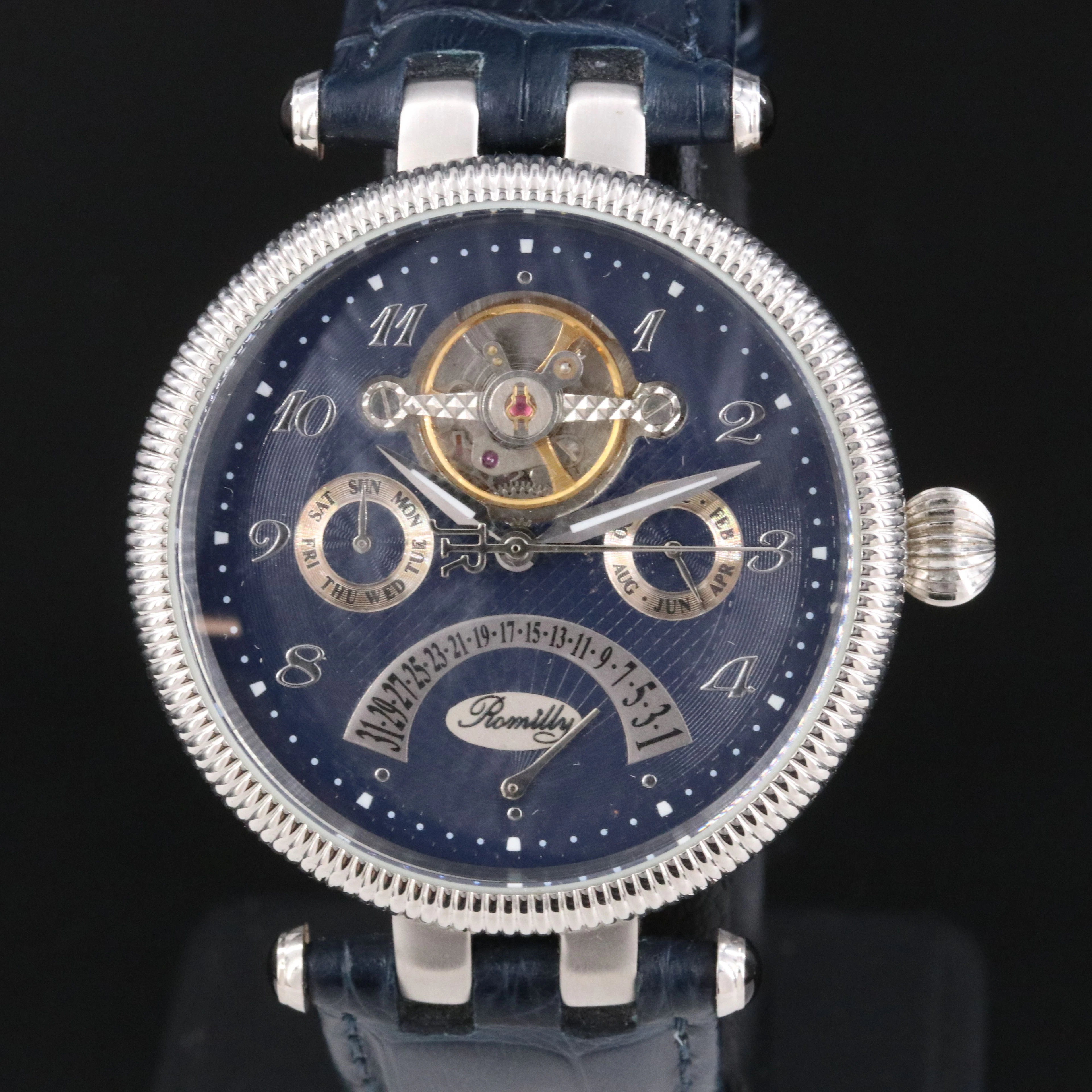 Romilly Triple-Date Open Heart 41mm Steel Automatic Watch