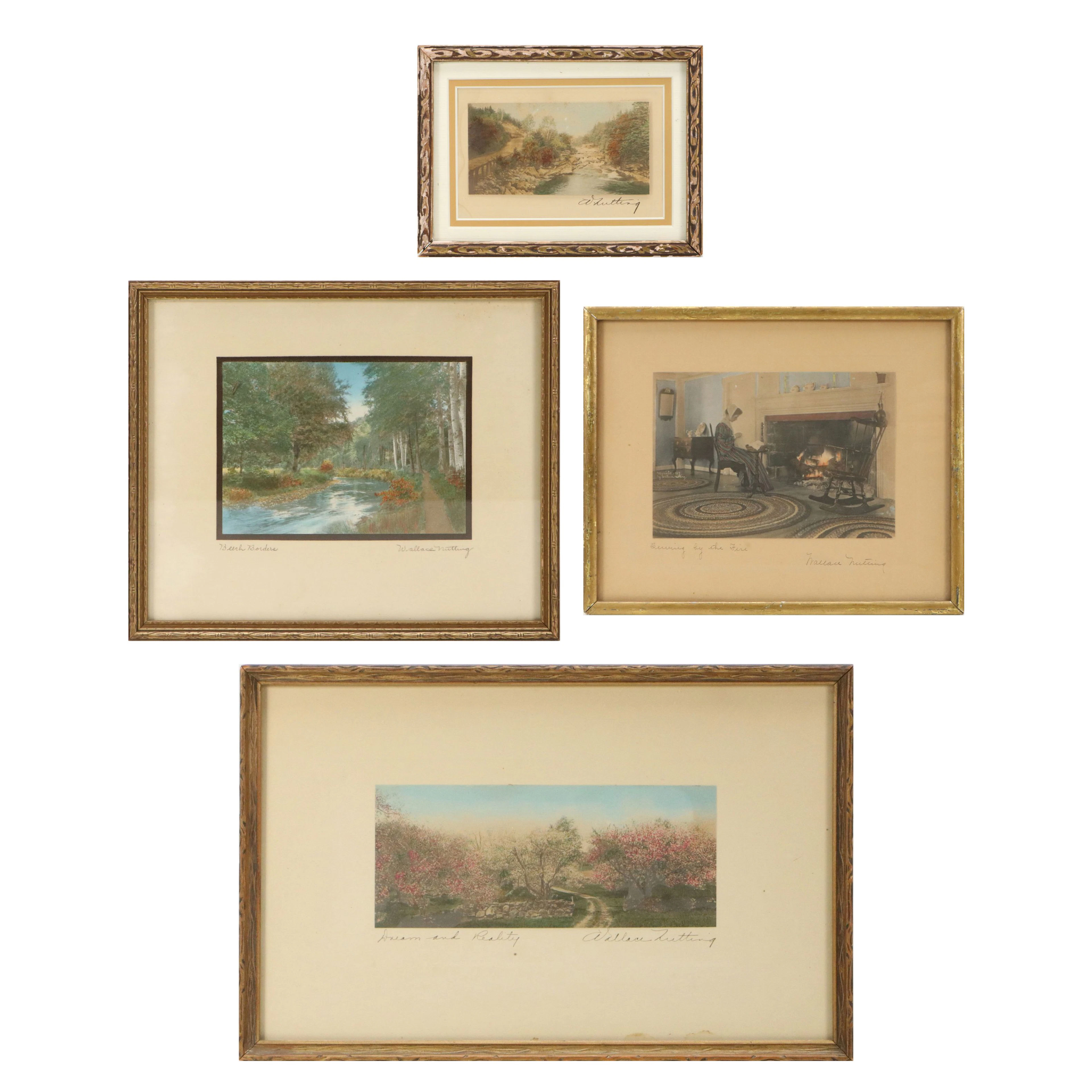 Wallace Nutting Hand-Colored Platinum Photographs "Beech Borders" and More