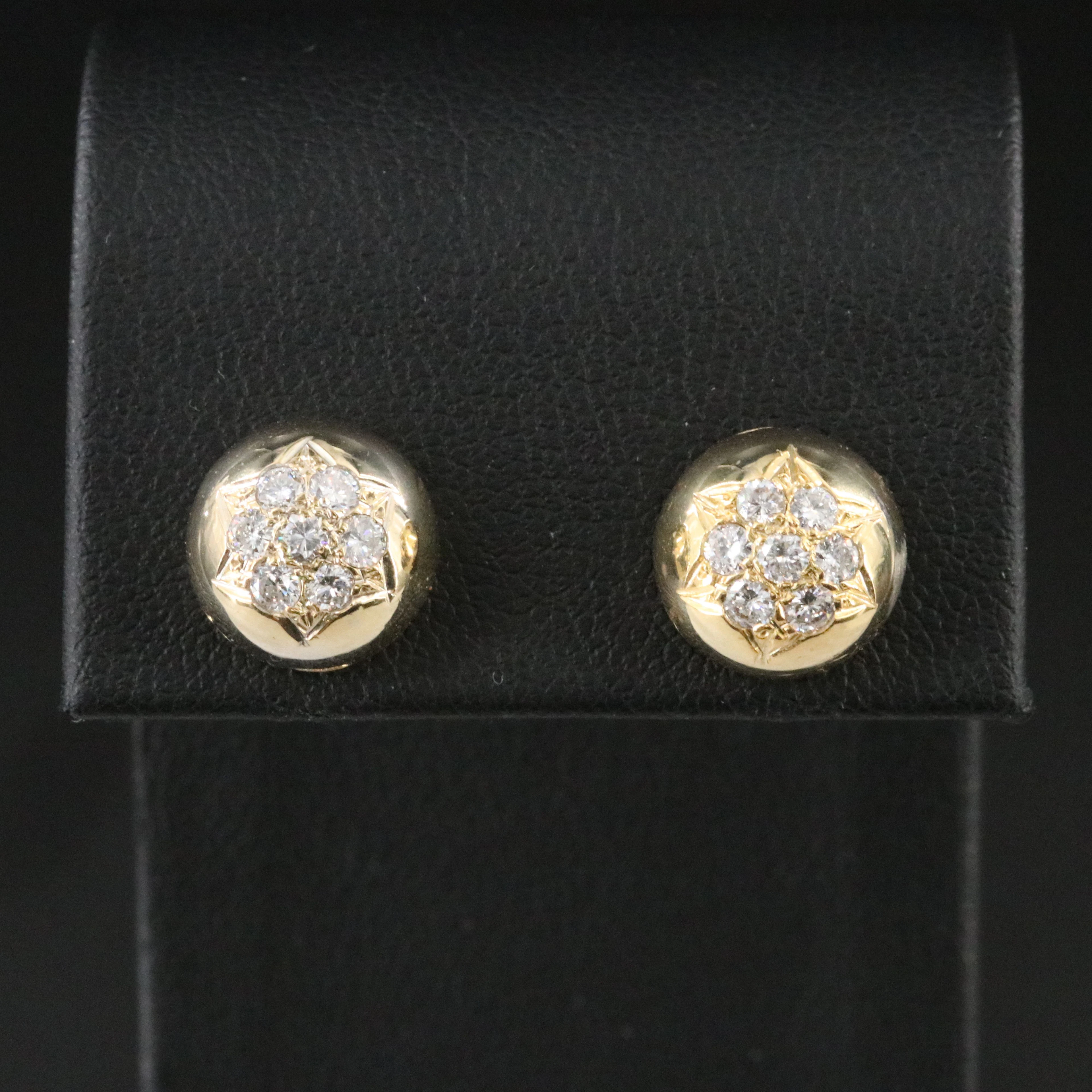 18K 0.52 CTW Diamond Dome Earrings