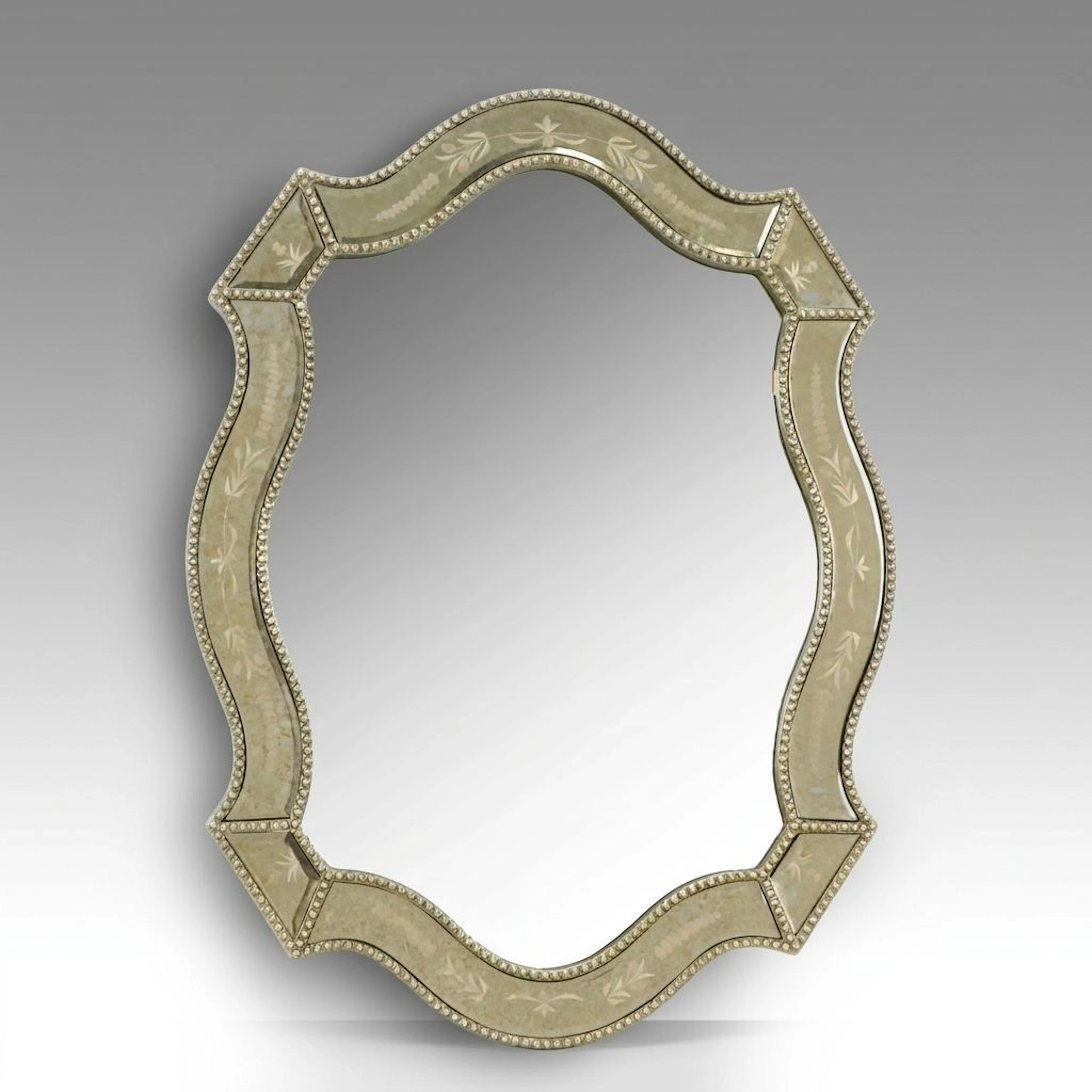 Uttermost Victorian-Style Beveled and Etched Glass Wall Mirror