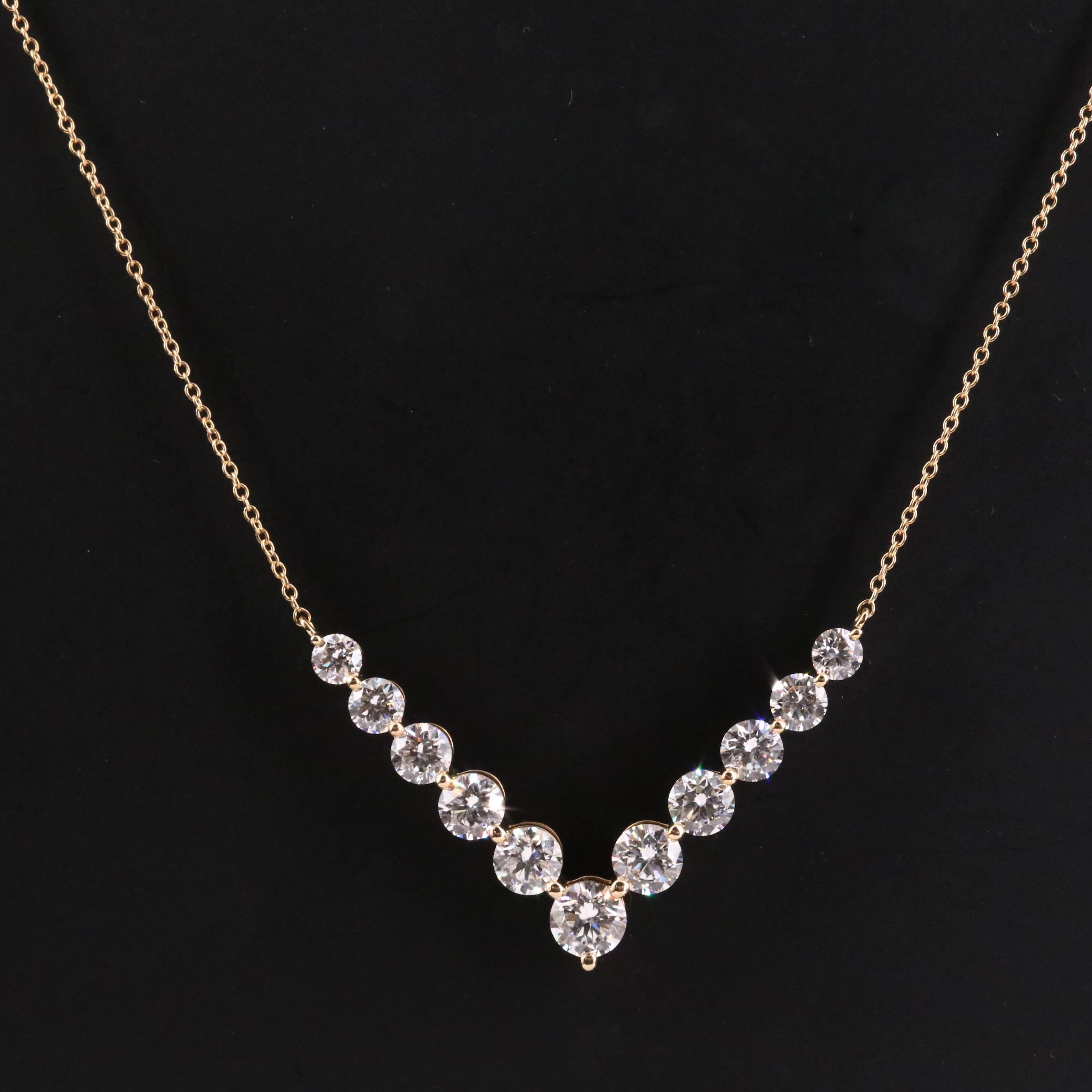 14K 5.00 CTW Lab Grown Diamond Chevron Station Necklace