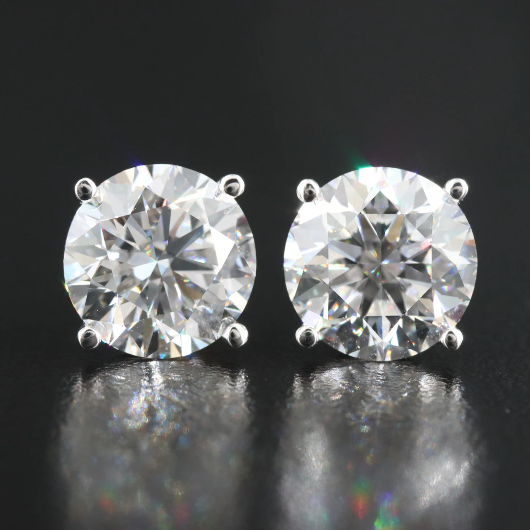 14K 6.20 CTW Lab Grown Diamond Earrings with IGI Reports