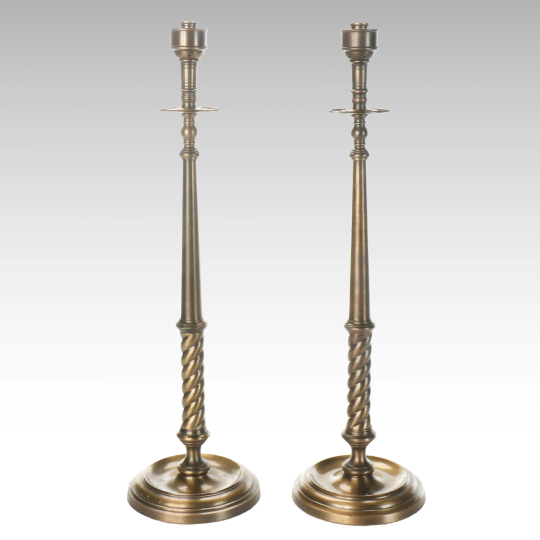 Bronze Finish Floor Candle Holders