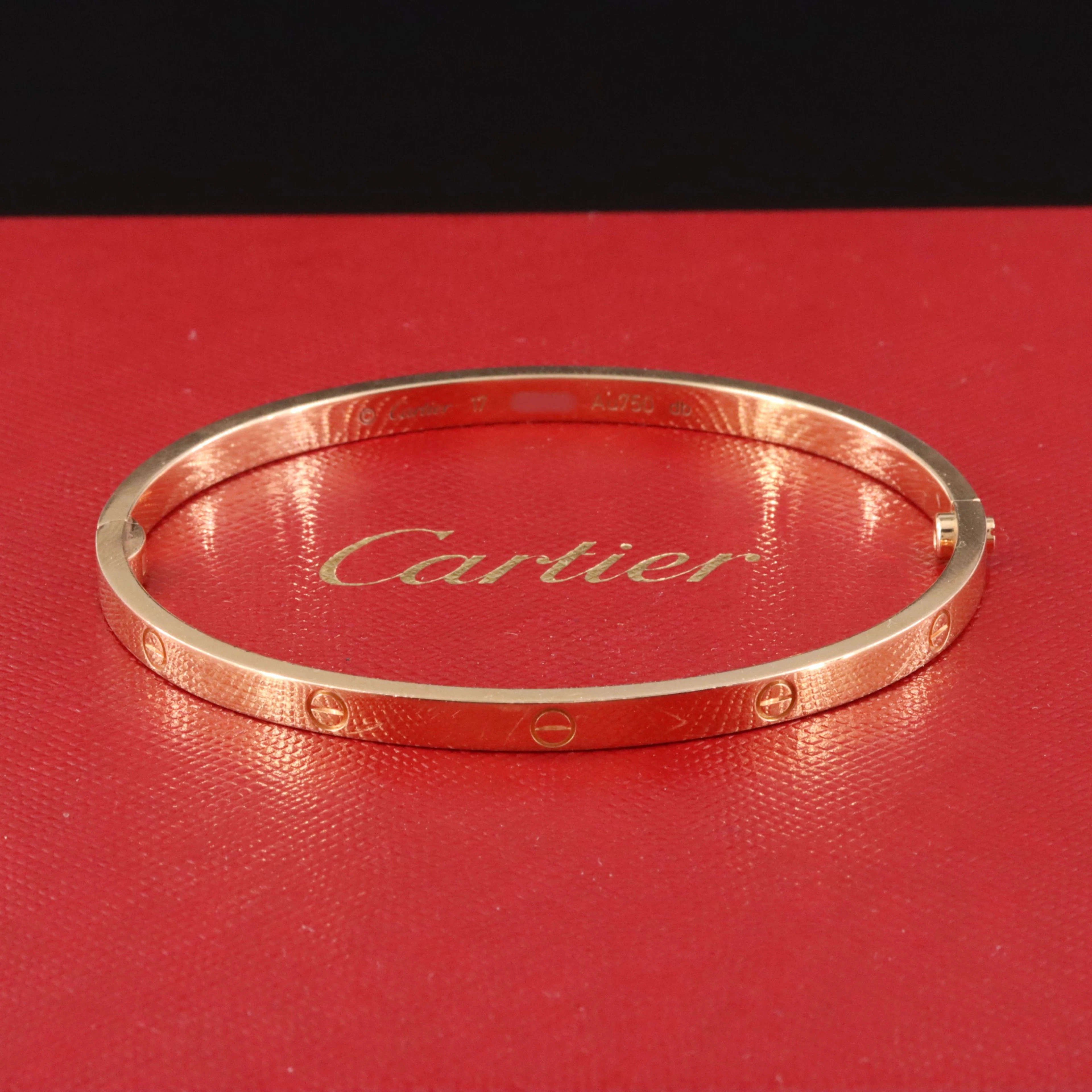 Cartier LOVE 18K Rose Gold Bracelet with COA