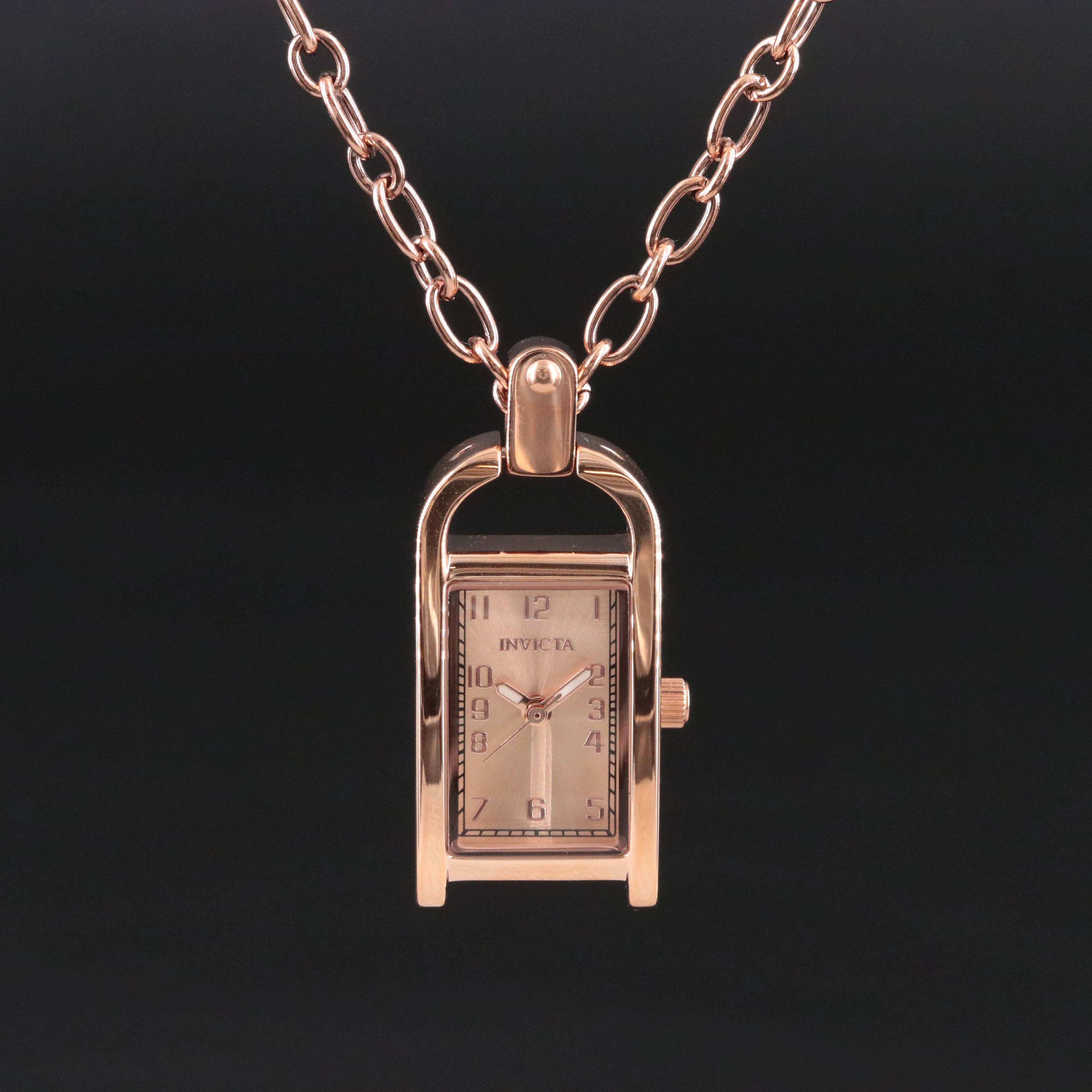 Invicta Angel Rose Tone Quartz Pendant Watch