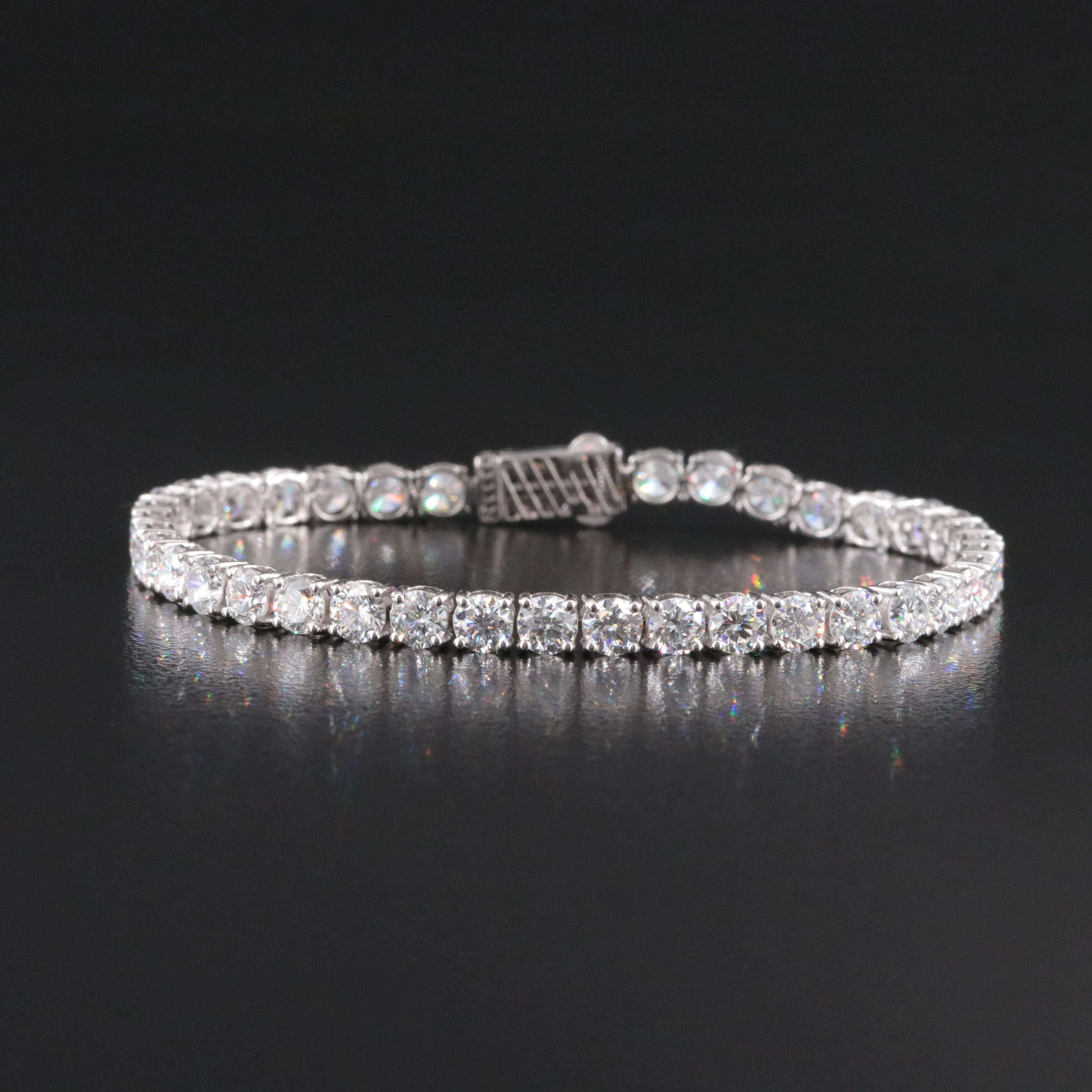14K 7.05 CTW Lab Grown Diamond Line Bracelet with IGI Jewelry Report