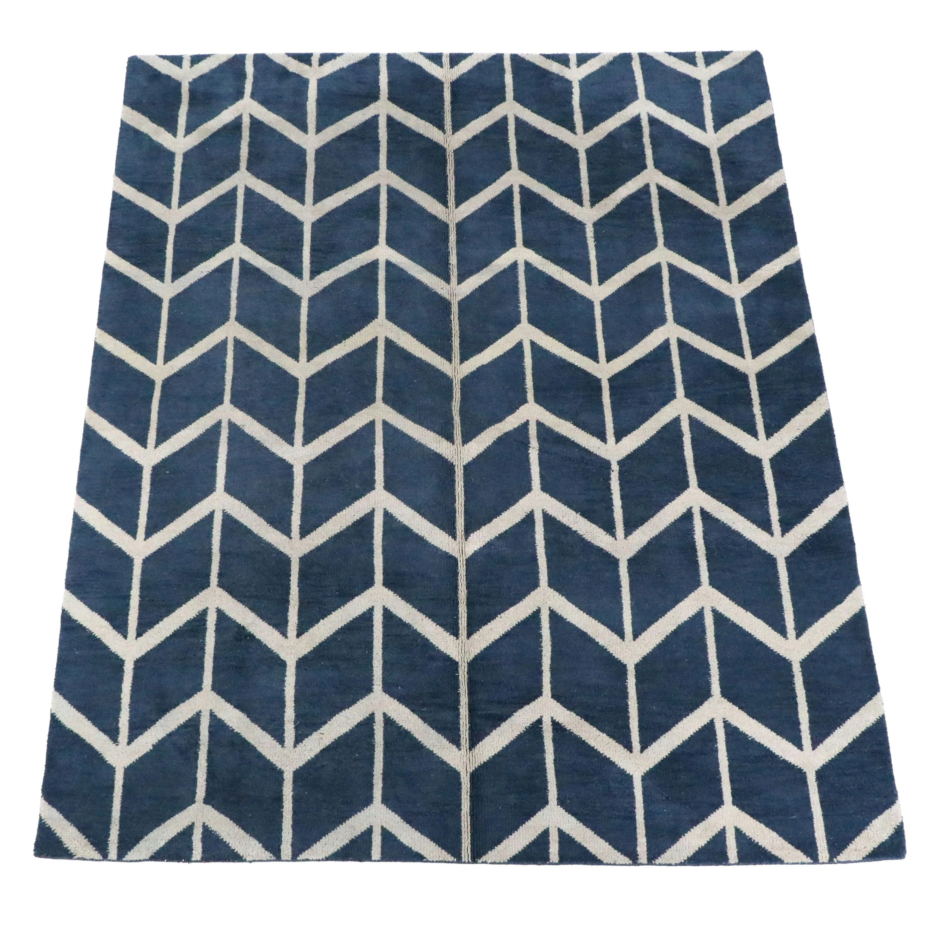 8' x 9'11 Hand-Knotted Indian Area Rug