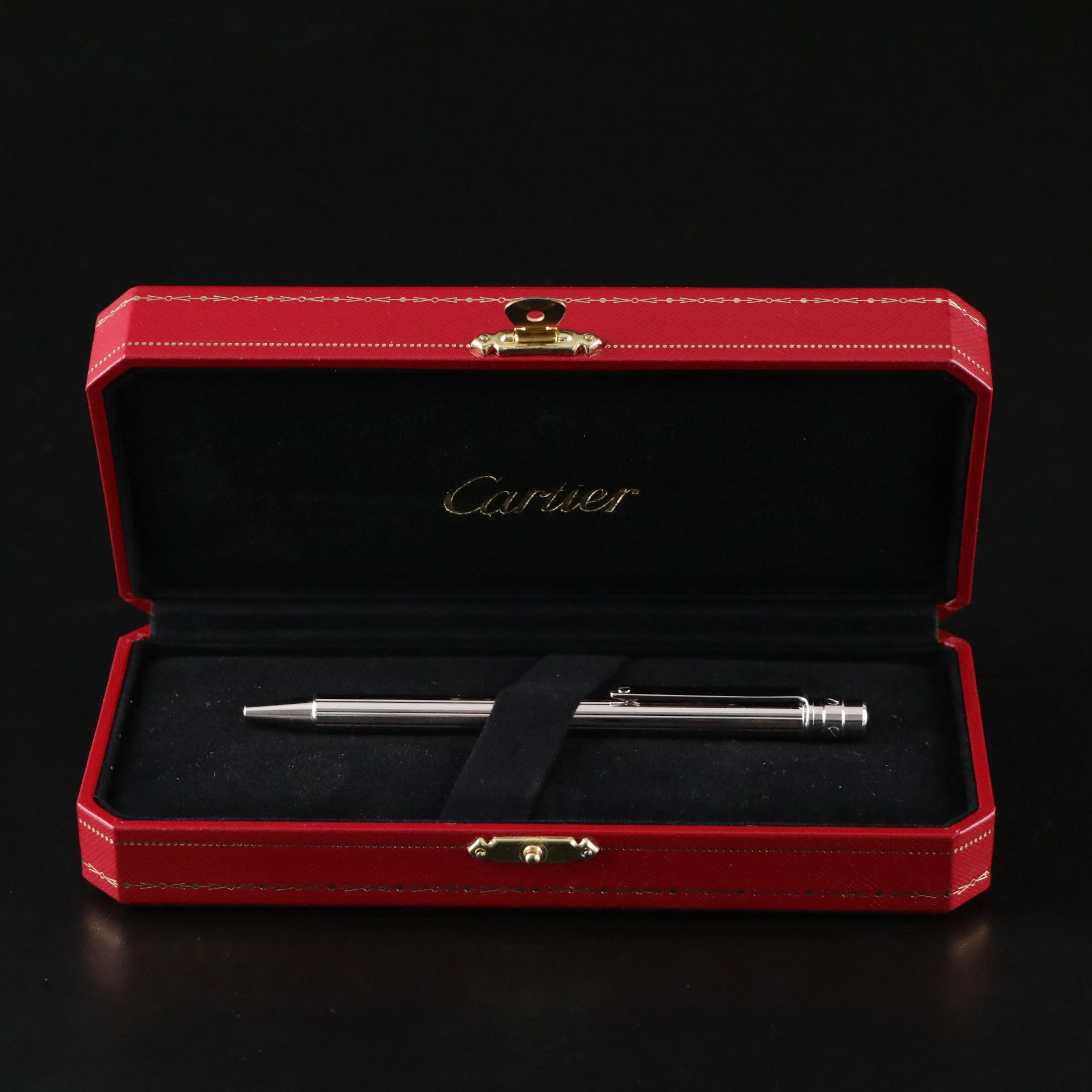 Santos de Cartier Ballpoint Pen with Palladium Finish