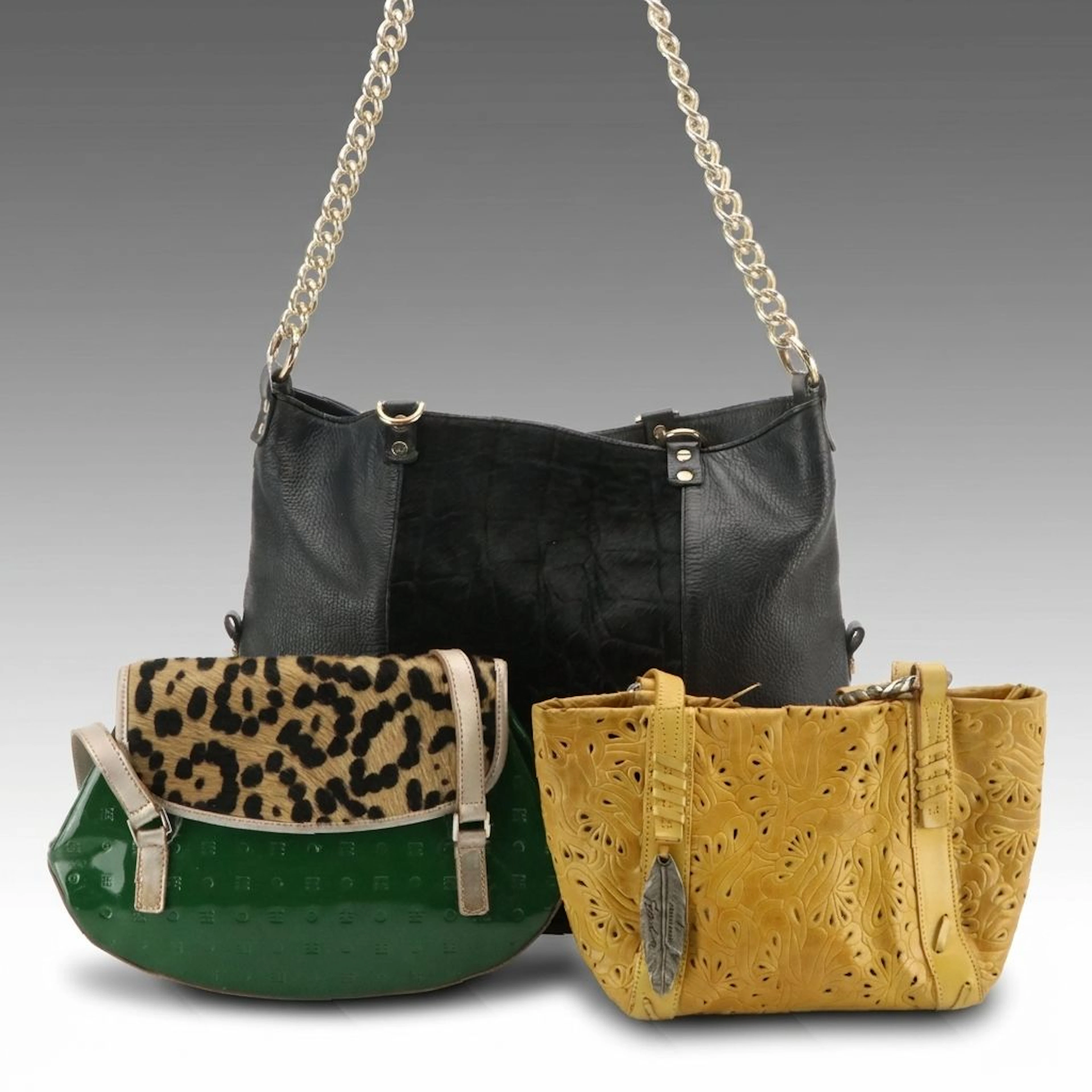 Roberto Cavalli Freedom Bag, Plinio Visonà and Arcadia Leather/Calf Hair Bags