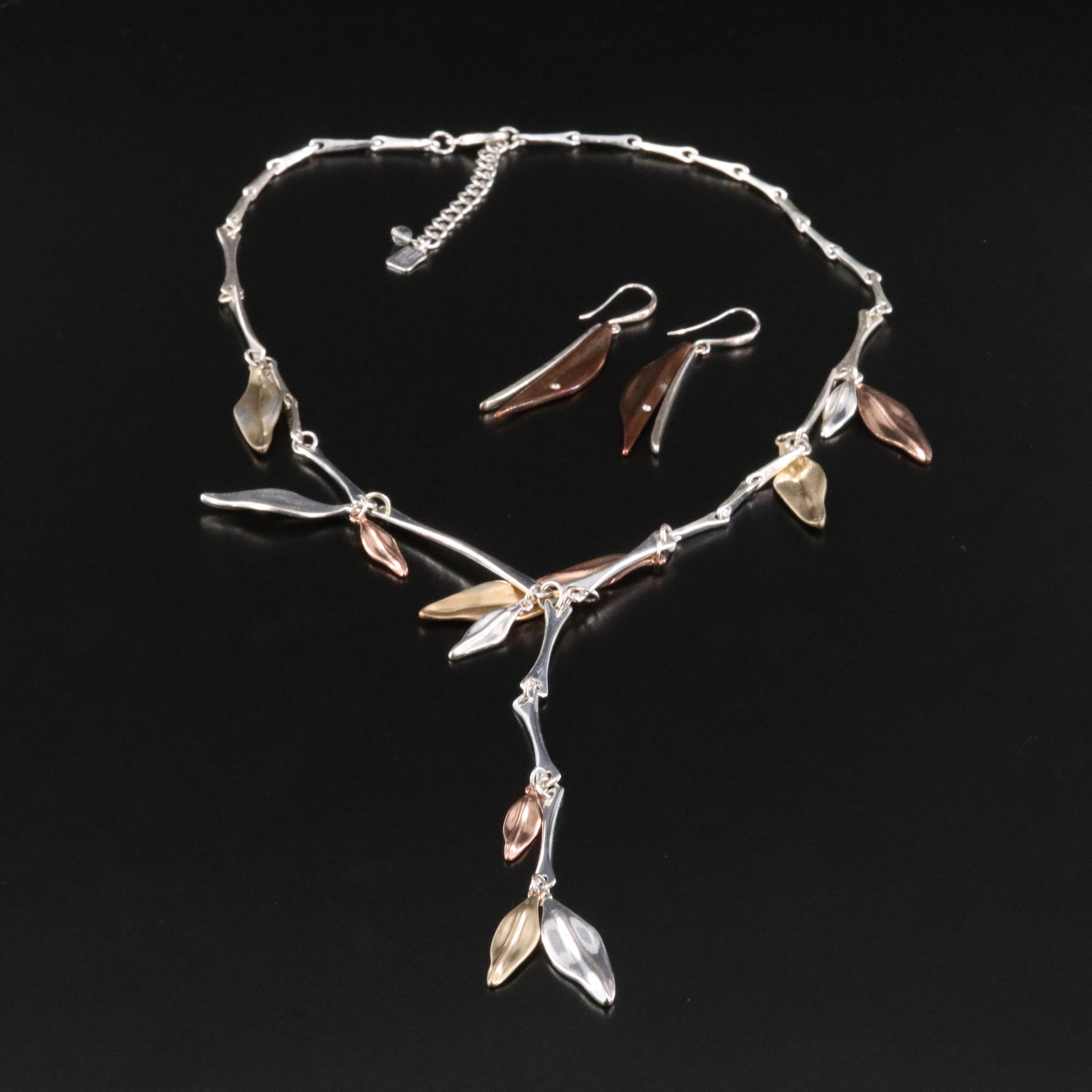 Robert Lee Morris Soho Leaf Necklace and Earring Set