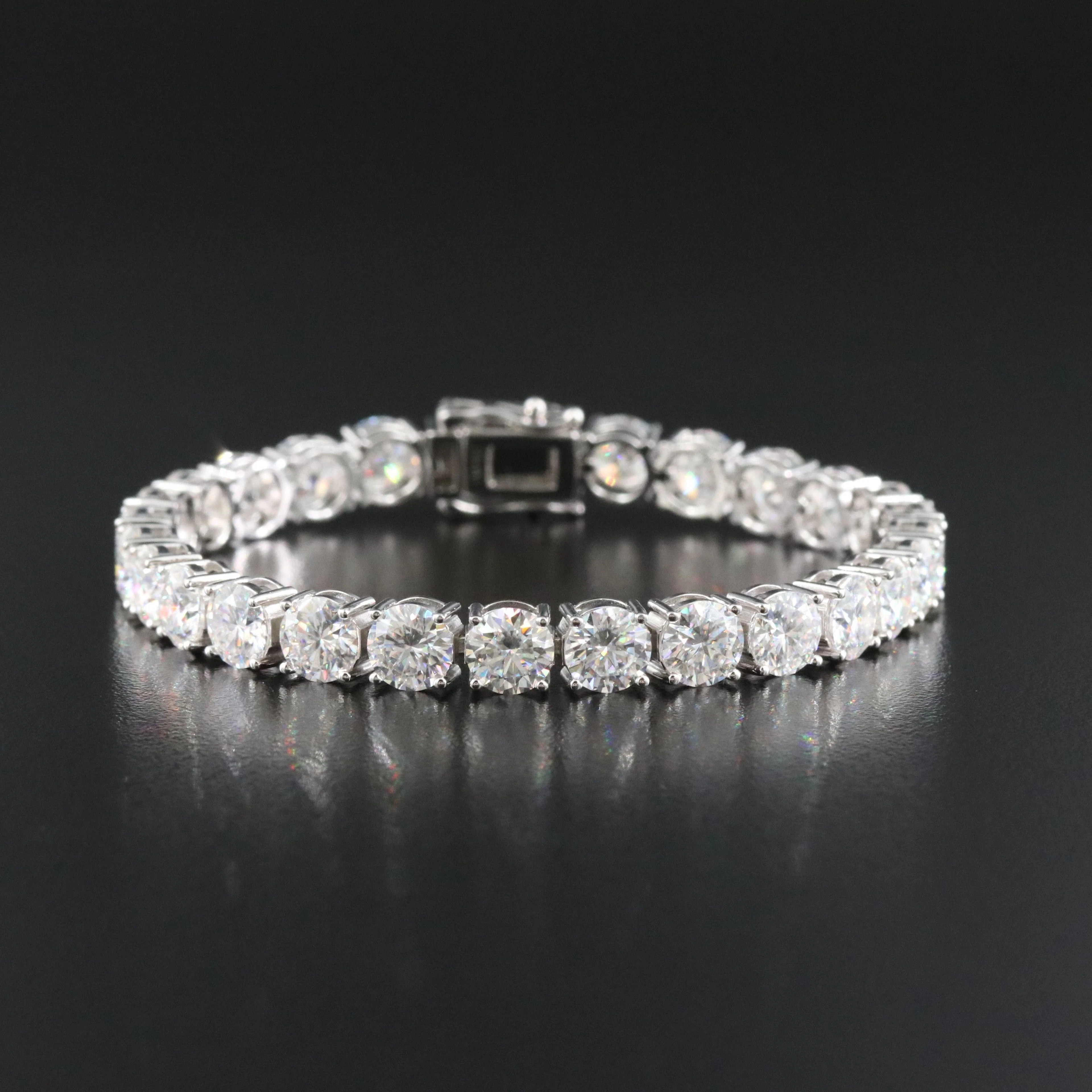 Sterling Moissanite Line Bracelet