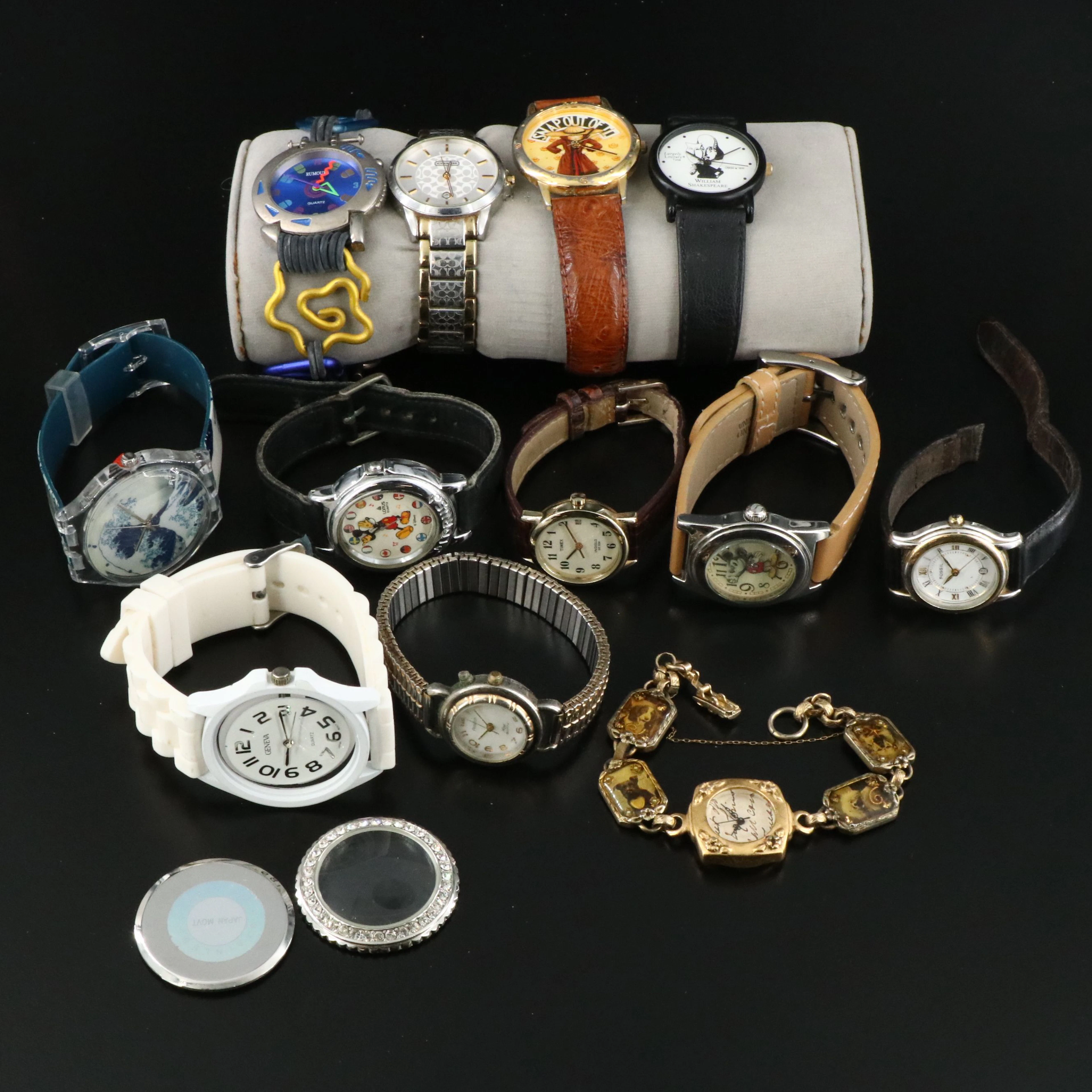 Collection of Designer, Fashion, Art and Novelty Quartz Watches Featuring Coach