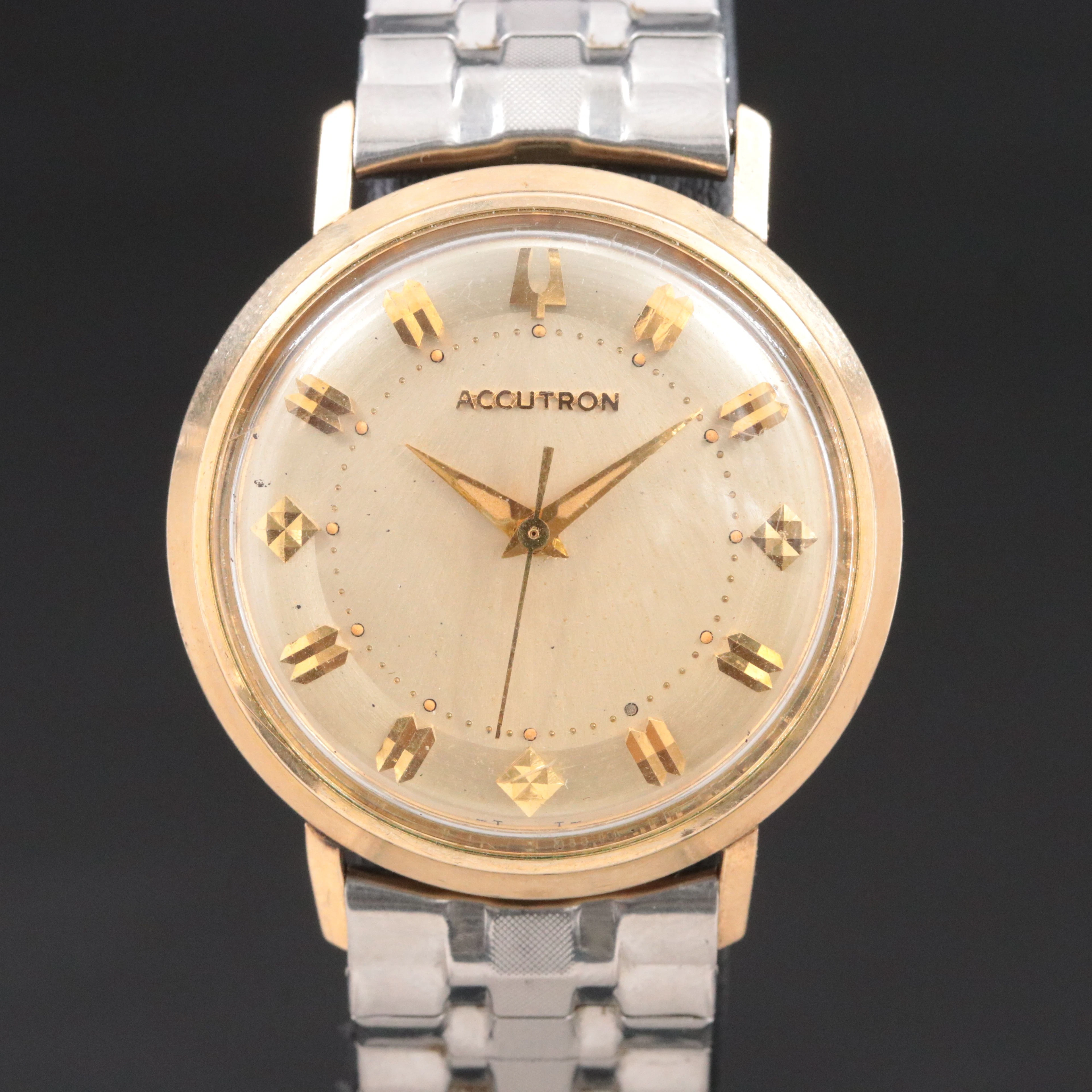 Bulova Accutron Vintage Gold-Filled Two Tone Dress Watch