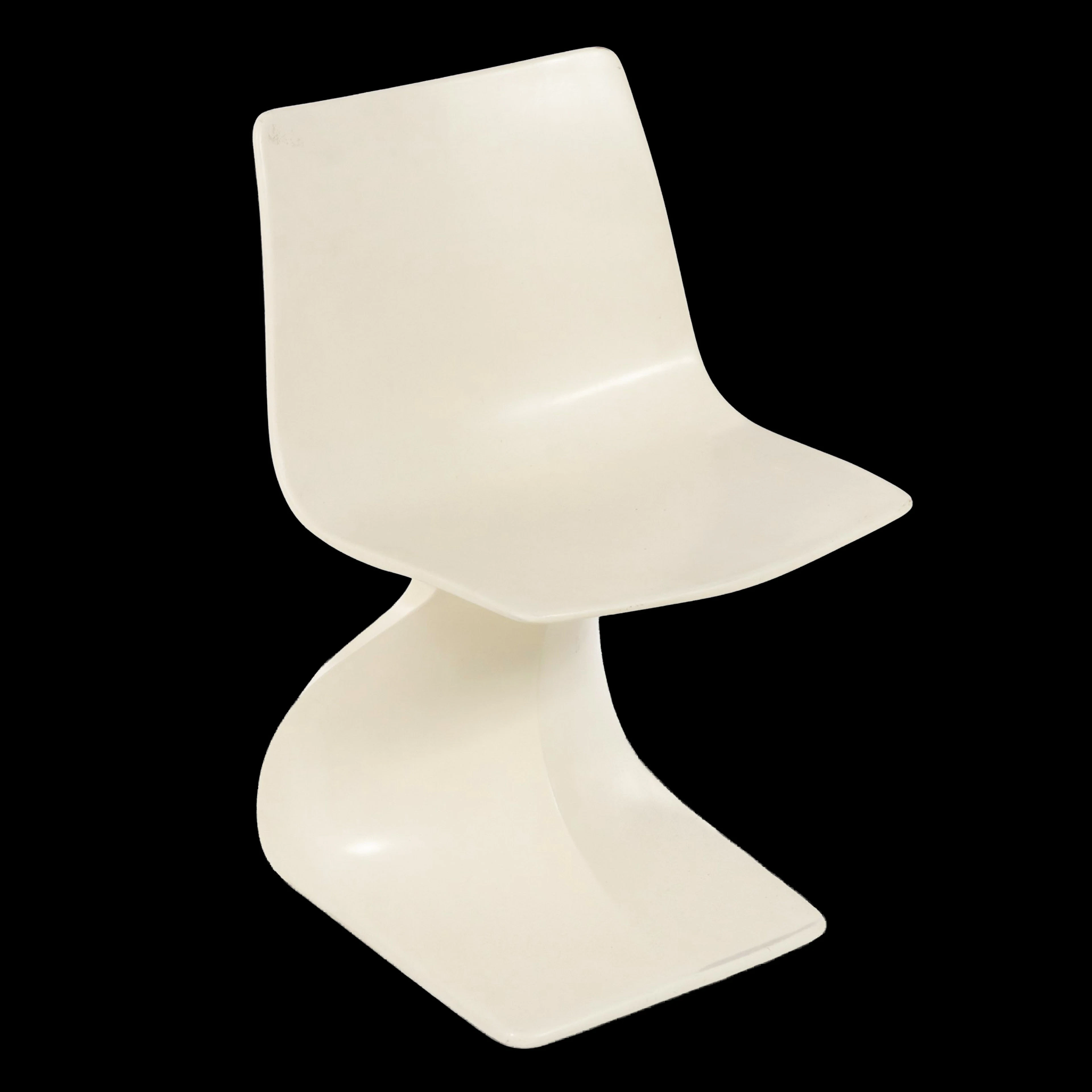 Molded Fiberglass Cantilever S-Chair in the Manner of Verner Panton