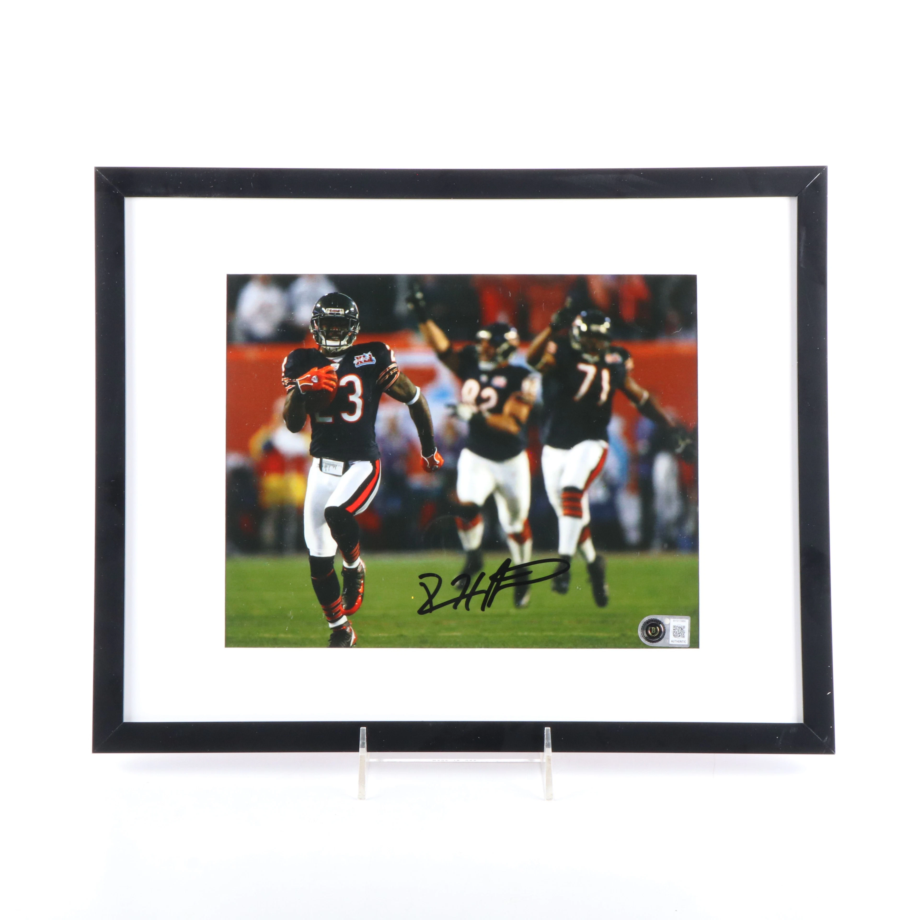 Devin Hester Signed Chicago Bears Super Bowl XLI Football Print, Beckett