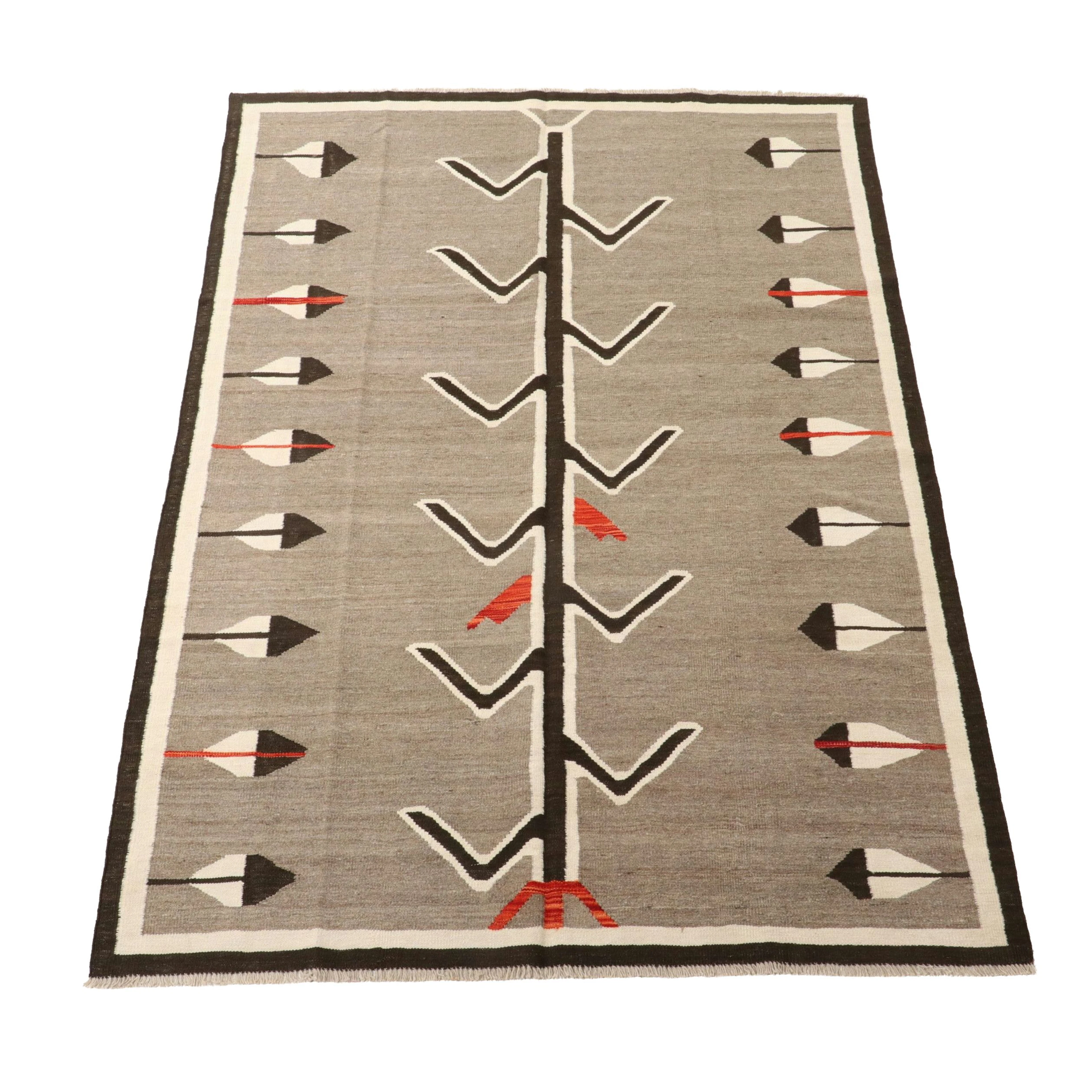 6'1 x 10' Handwoven Indian Southwestern Style Area Rug