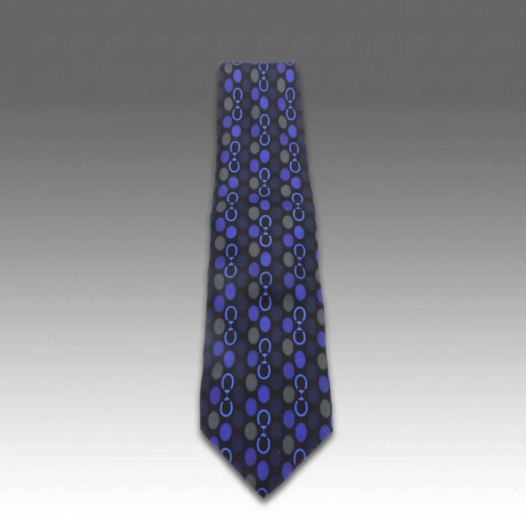 Gucci Horsebit/Dot Pattern Necktie in Silk Twill