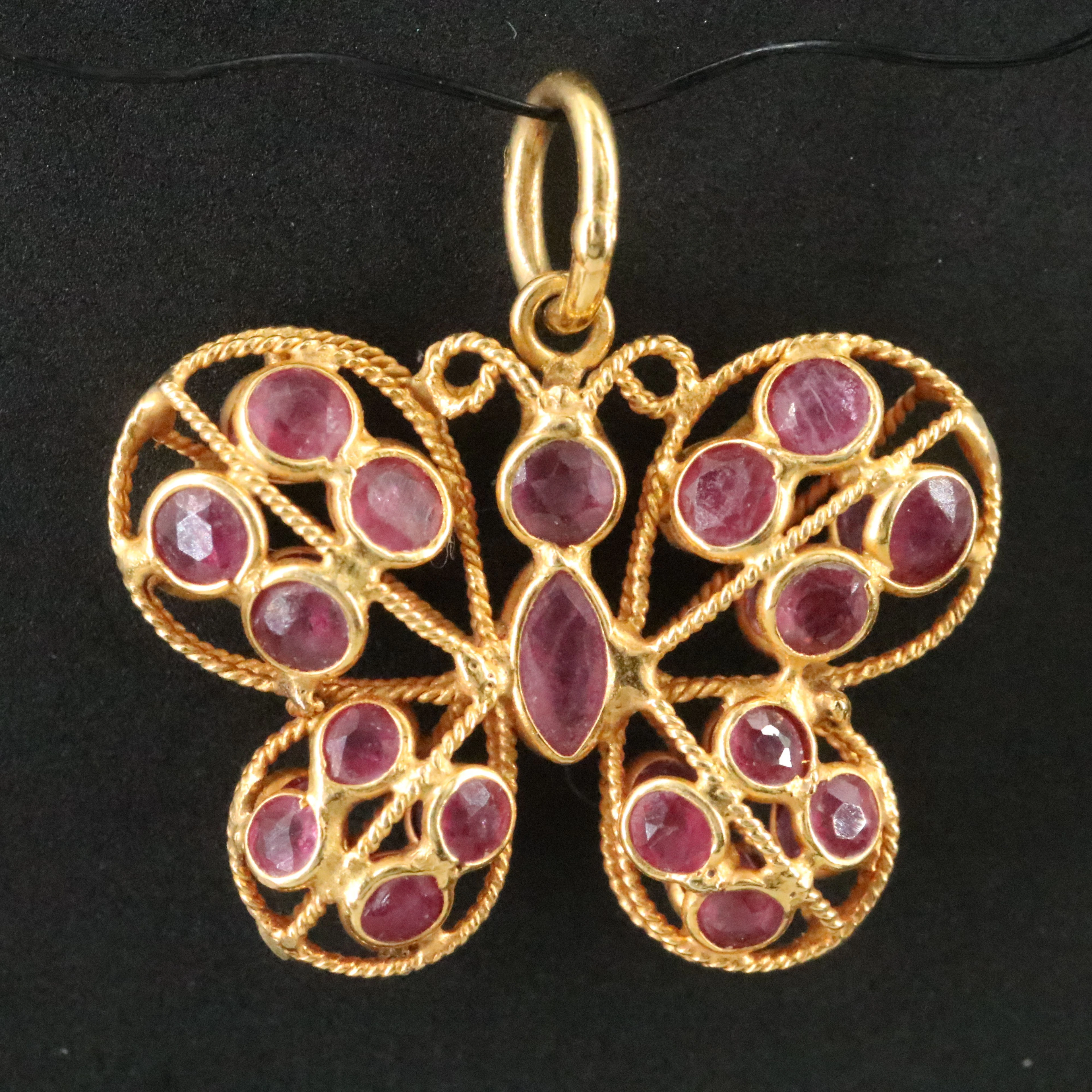 18K Ruby Butterfly Pendant