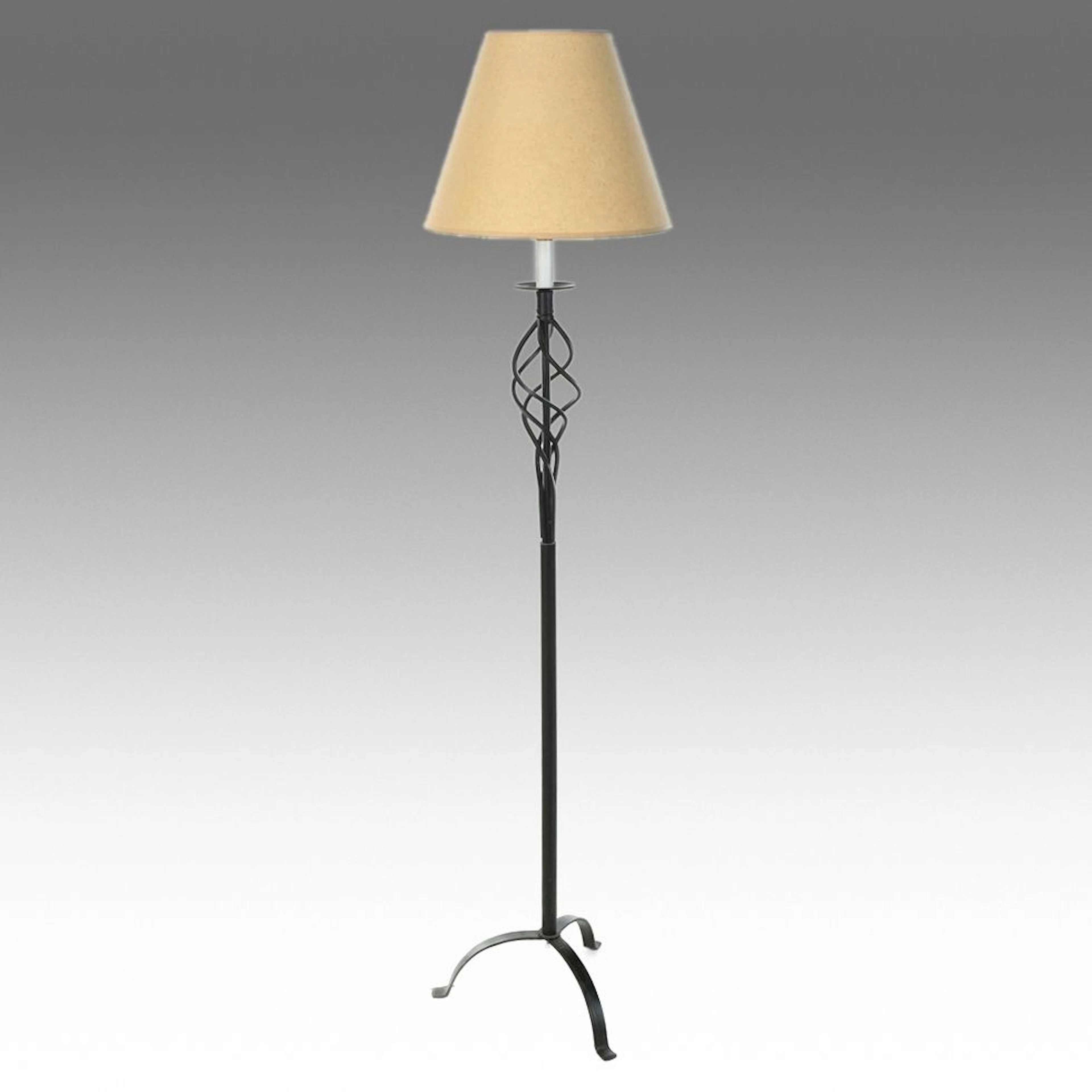 Colonial Revival Style Spiral Iron Cage Floor Lamp, 21st Centuryr