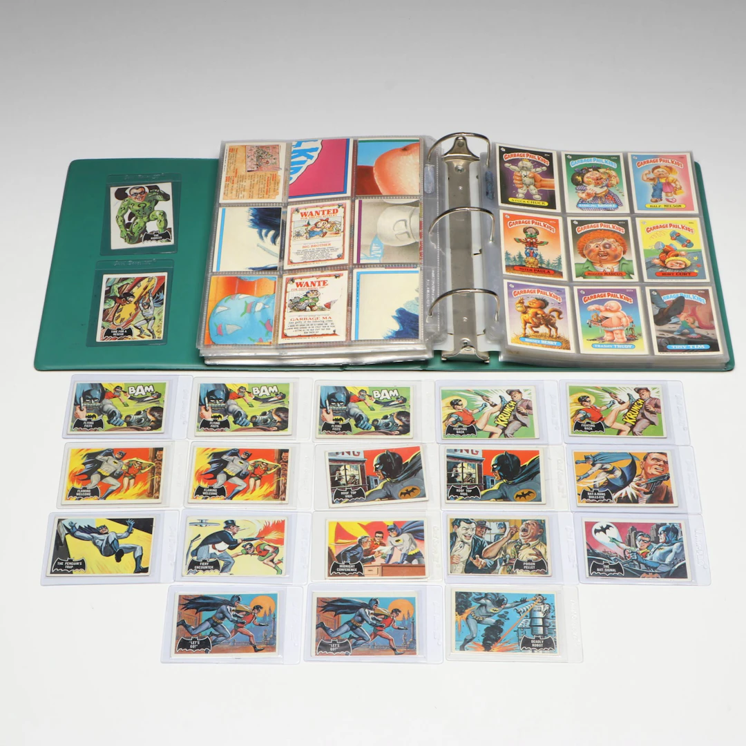 1966 Topps Batman Black Bat Trading Cards with Garbage Pail Kids Cards