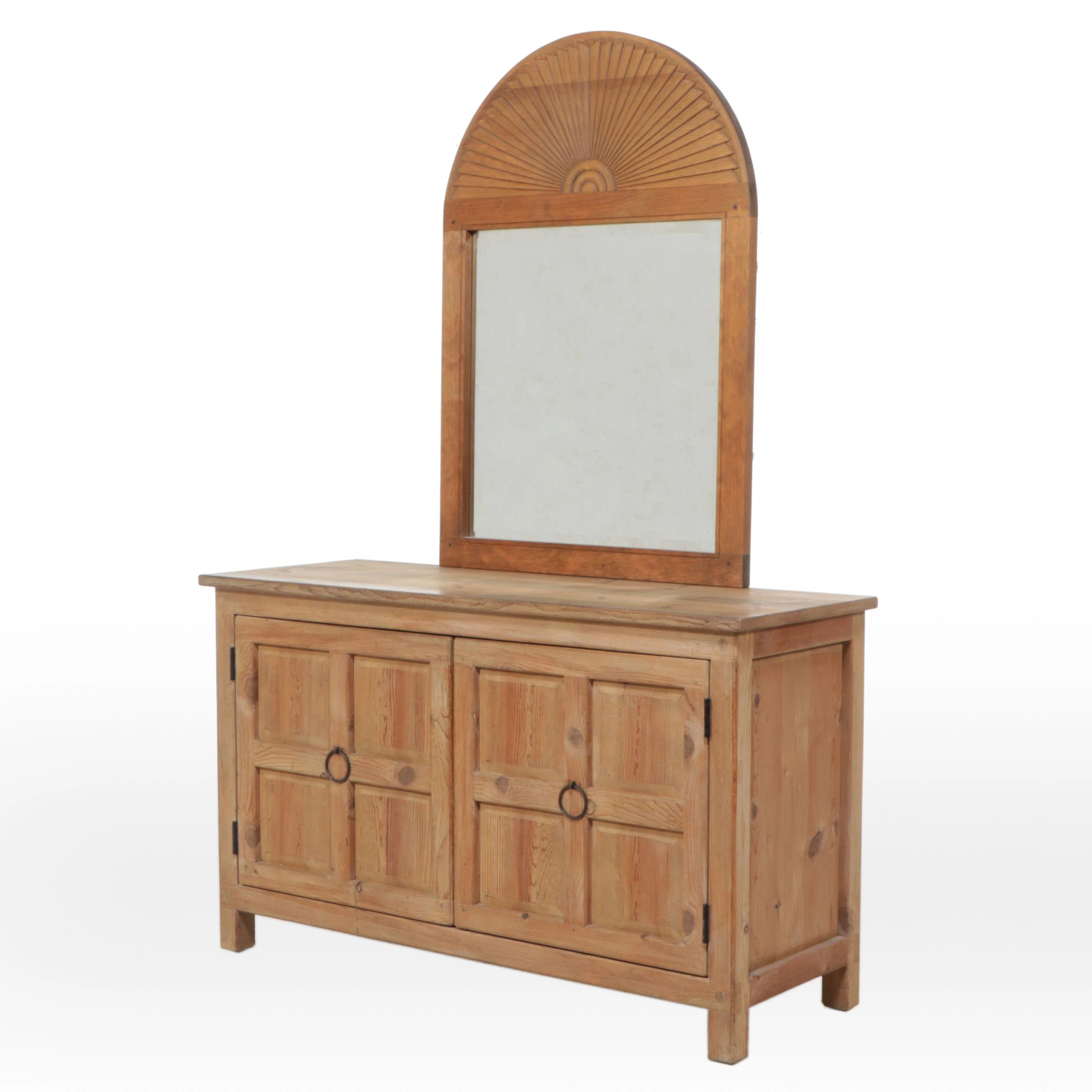 Mexican Taos Furniture Wall Mirror with Southwestern Style Cabinet