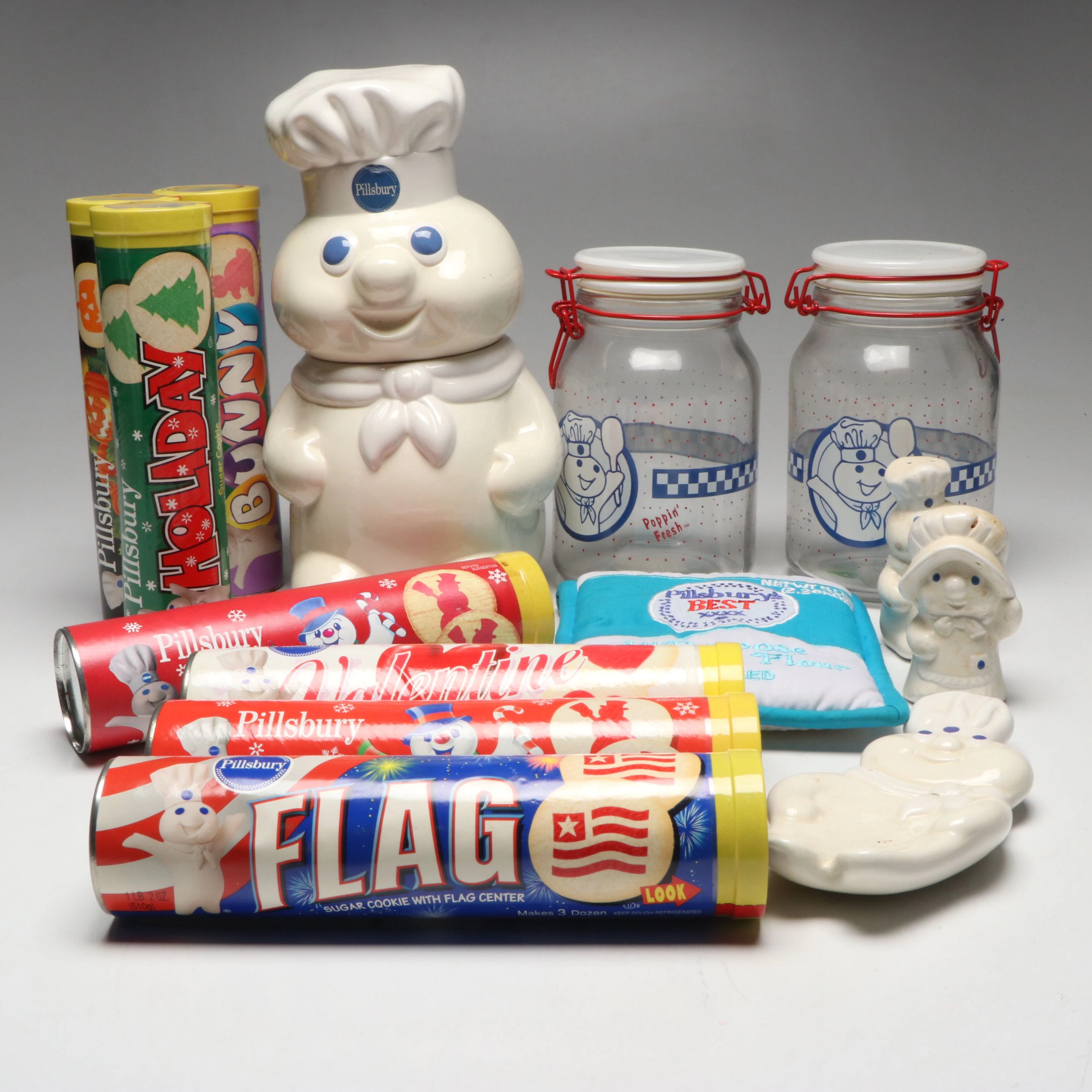 Pillsbury Doughboy Cookie Jar with Prototype Packaging and More Memorabilia