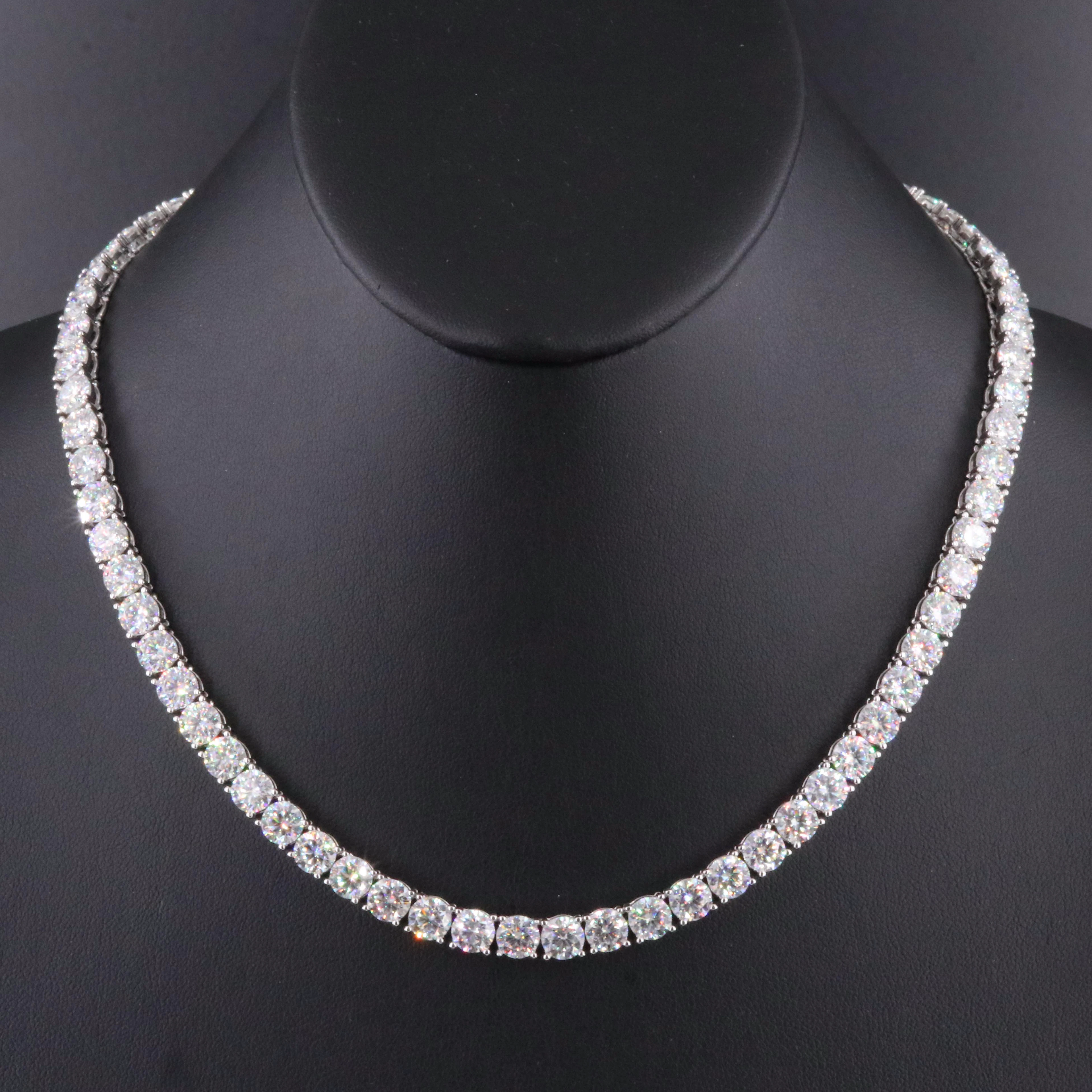 Sterling Moissanite Rivière Necklace
