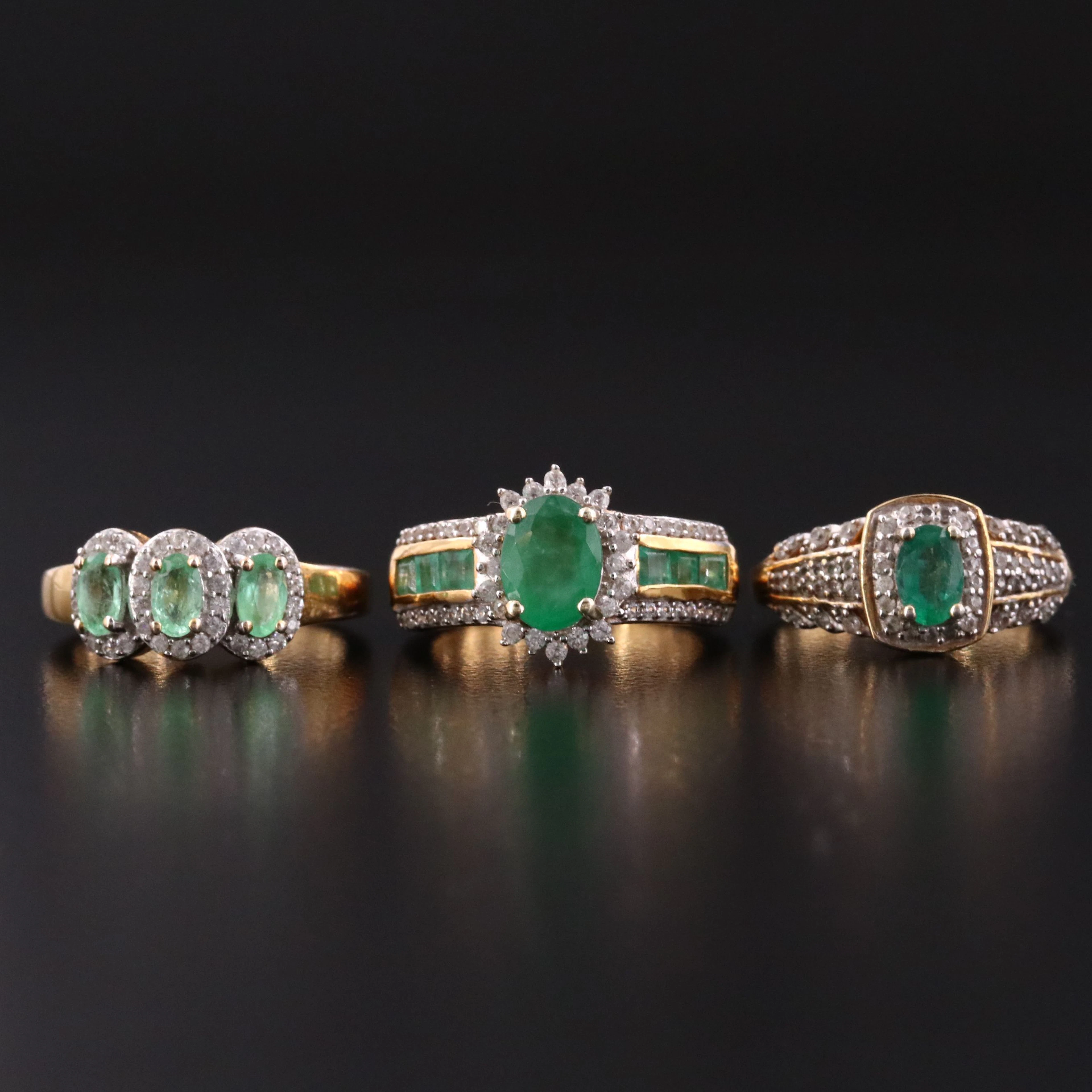 Sterling Emerald and Sapphire Ring Collection