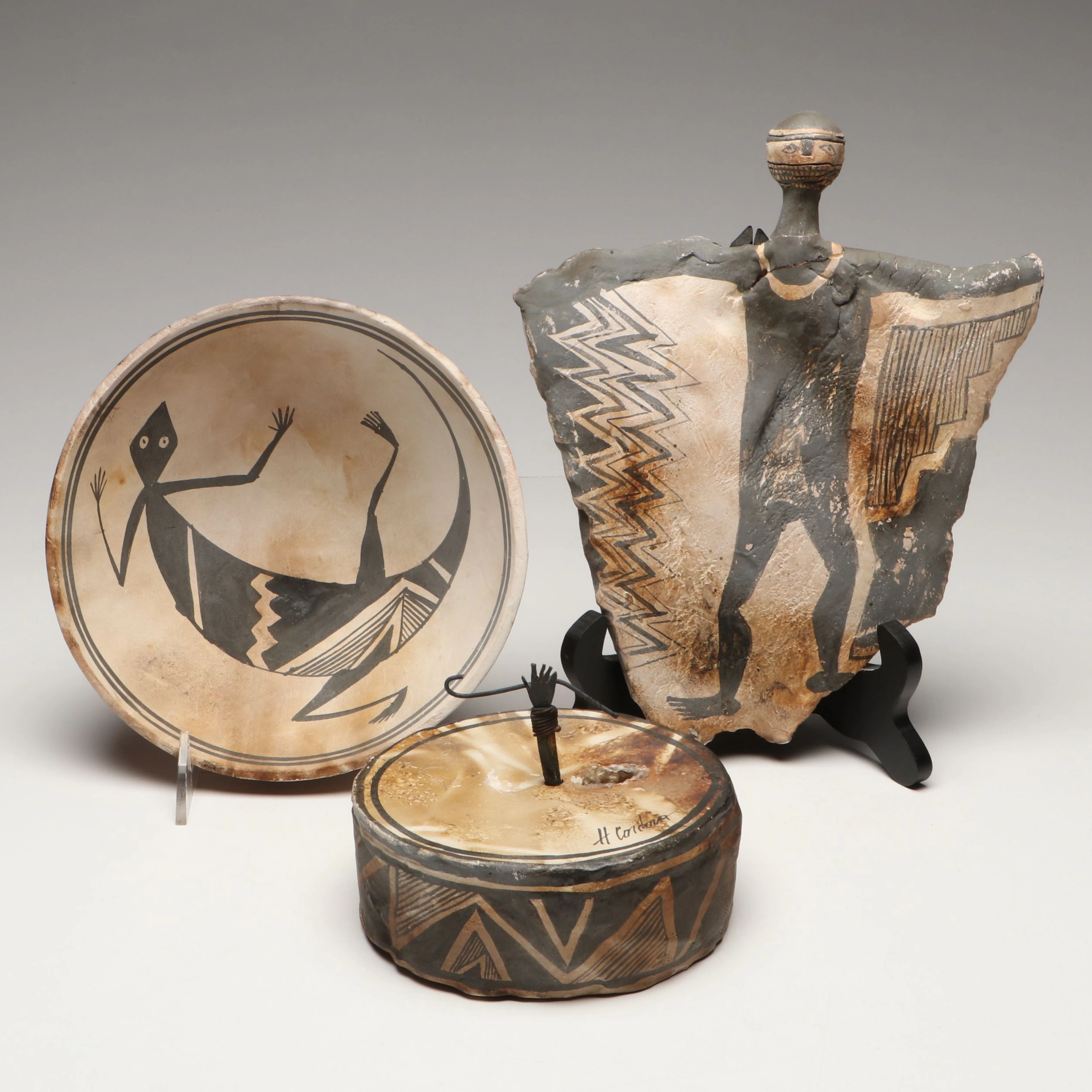 H. Cordova Art Pottery and Southwestern Indigenous Mythological Figure