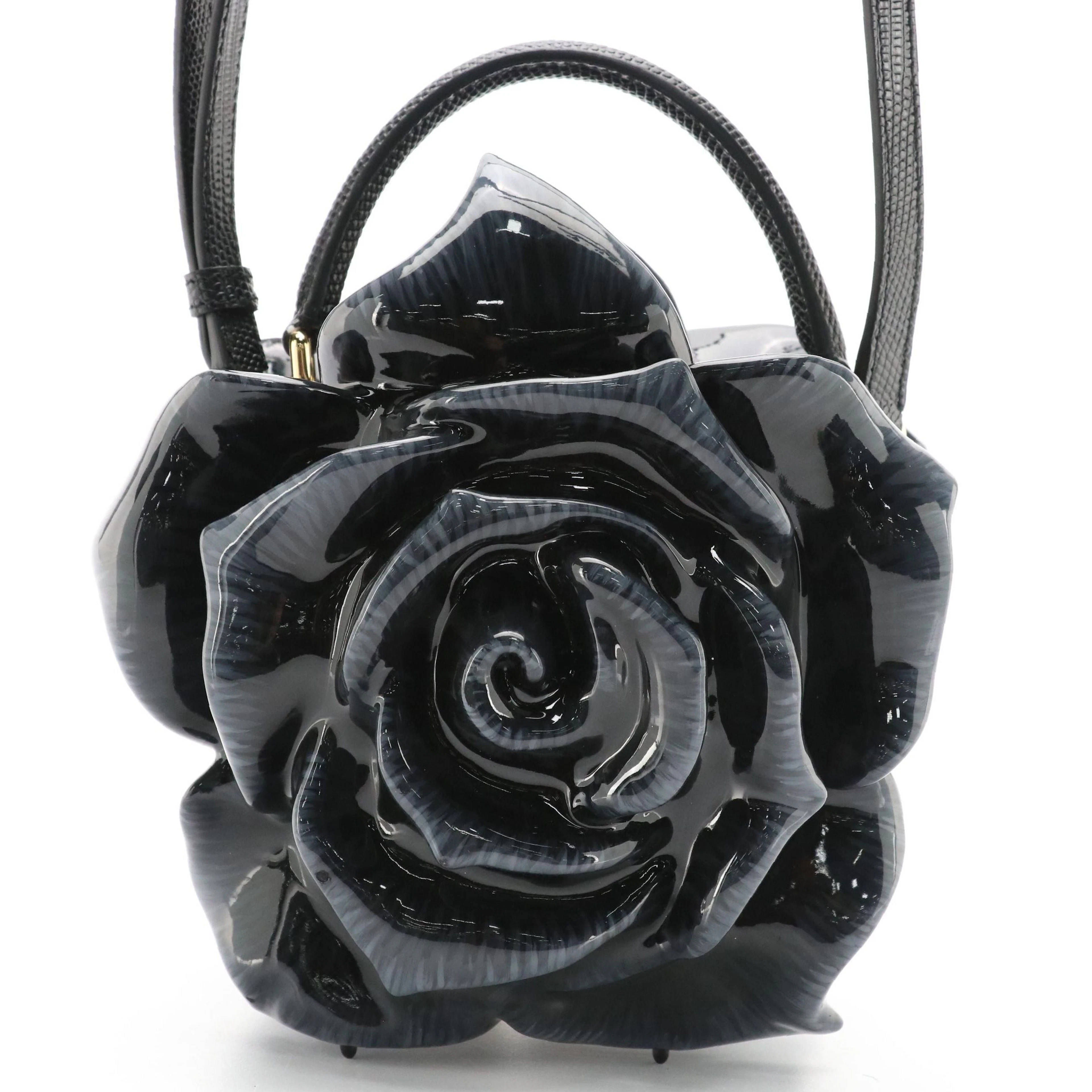 Dolce & Gabbana Rose Dolce Box Bag in Painted Resin/Lizard Embossed Leather