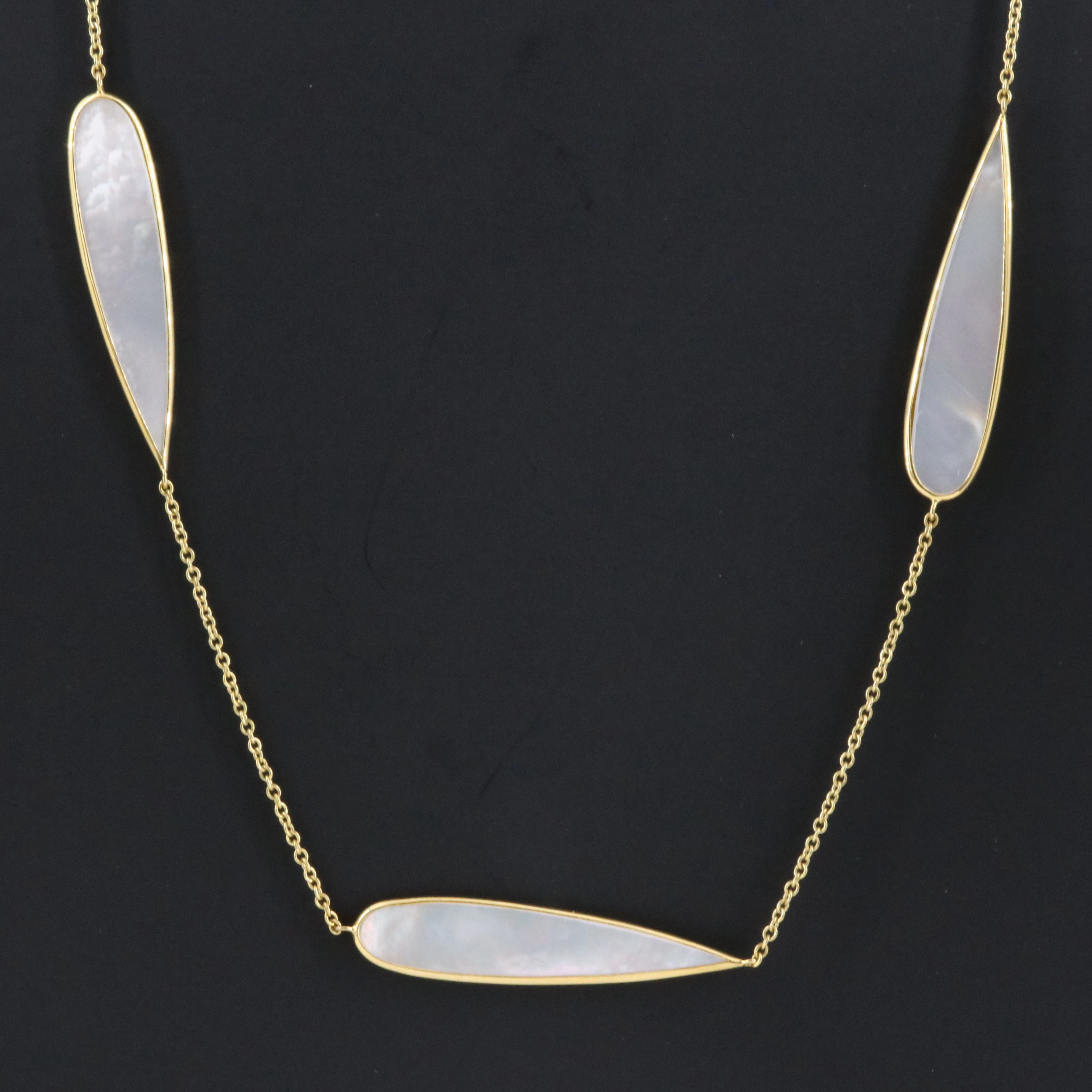 Ippolita 18K Mother of Pearl Teardrop Station Necklace