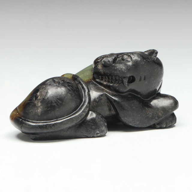 Chinese Carved Serpentine Recumbent Tiger