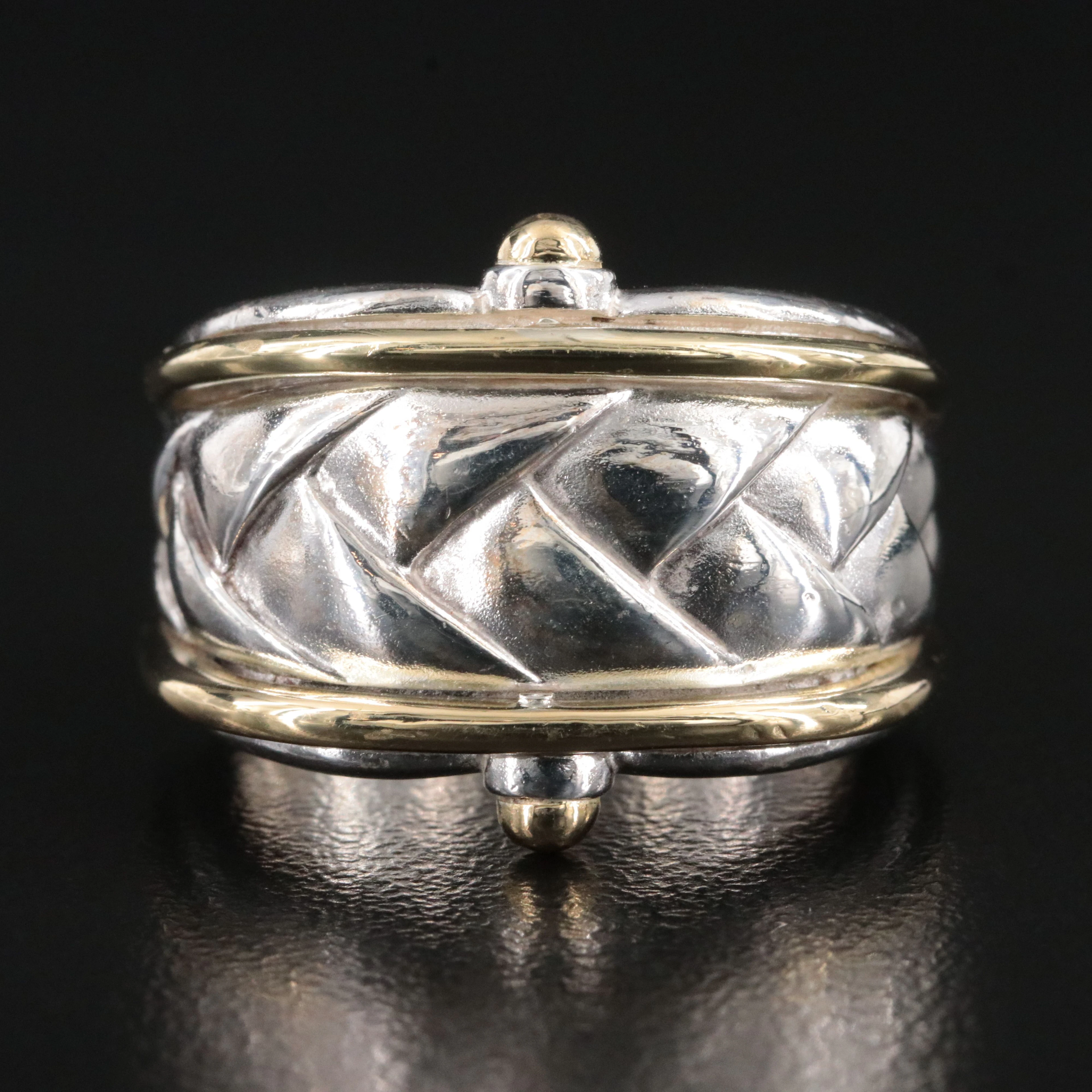 Scott Kay Sterling Braided Ring with 18K Accents