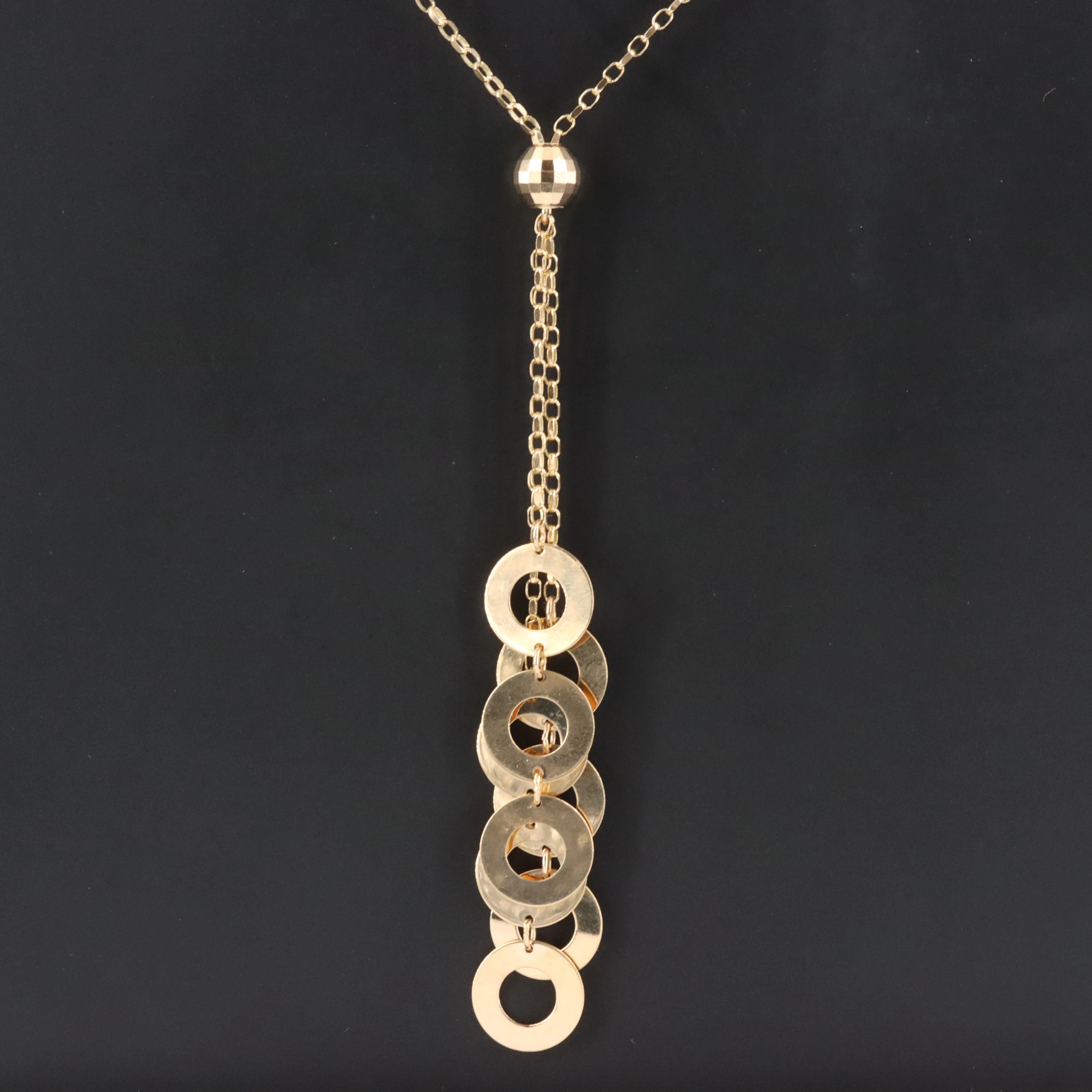 14K Lariat Necklace