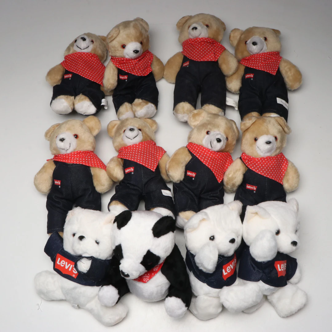 Levi's Branded Stuffed Teddy Bears, Late 20th Century