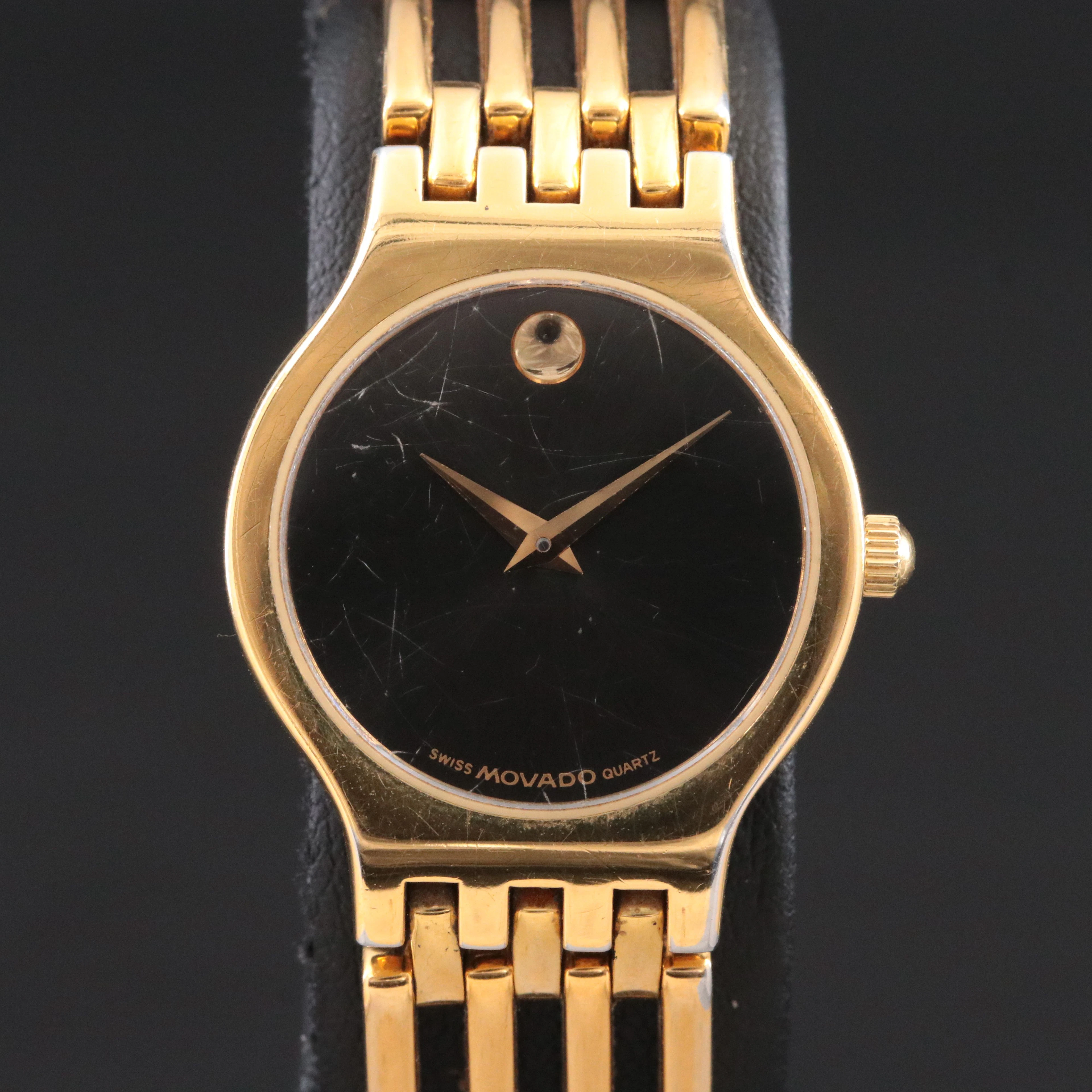 Movado Esperanza Black Museum Dial Stainless Steel Quartz Watch Ref