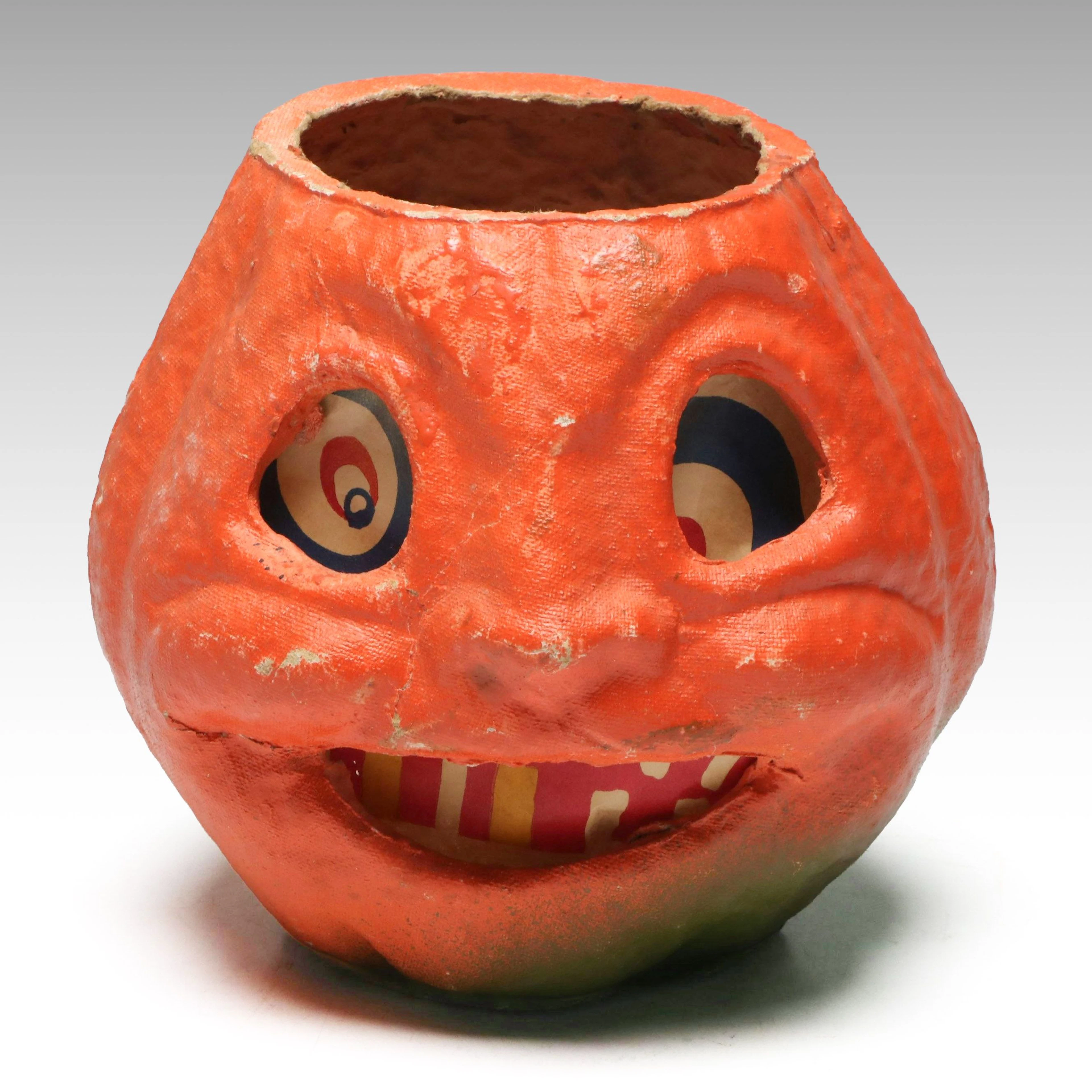 Halloween Papier-mâché Pumpkin Jack-O'-Lantern, Mid-20th Century