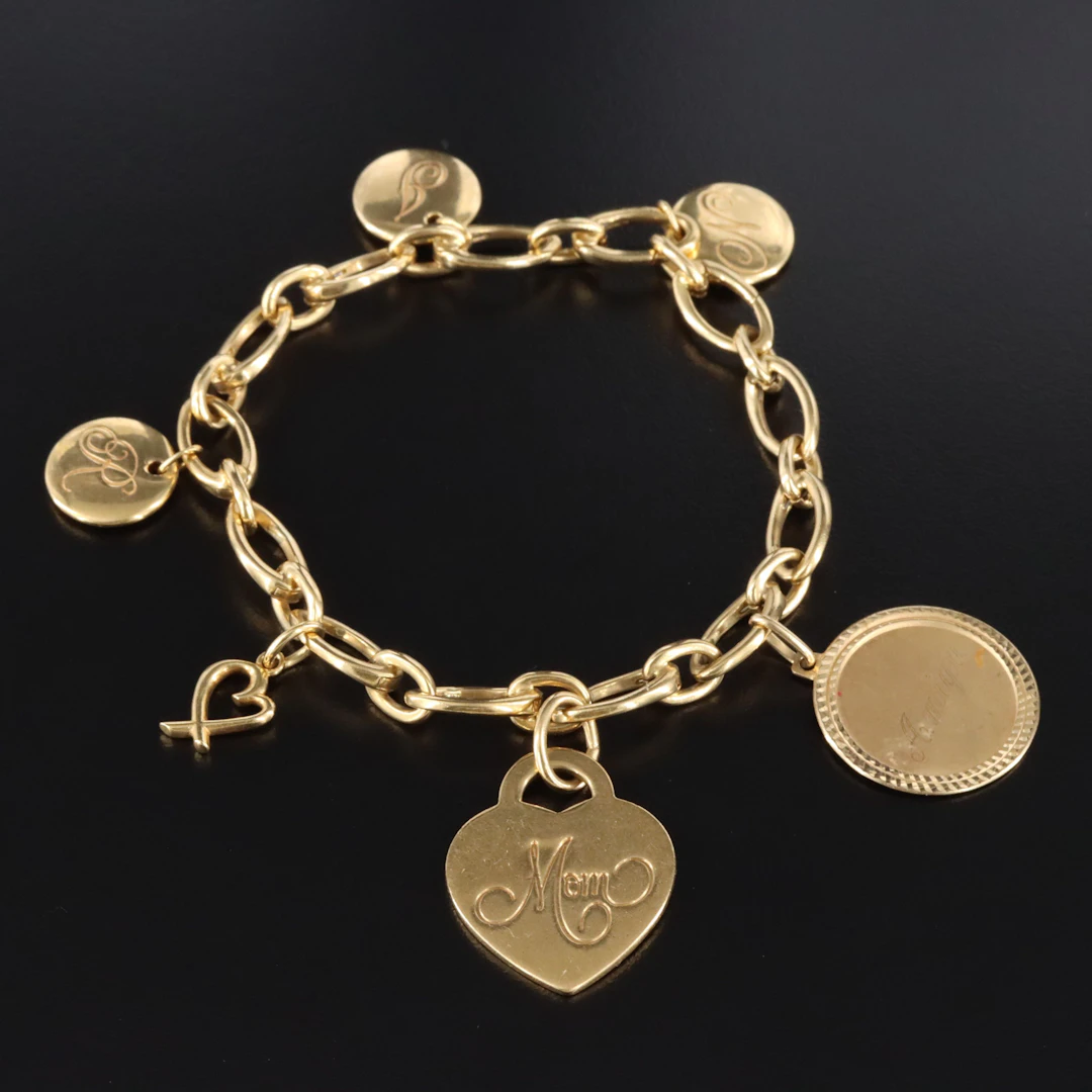 Tiffany & Co. 18K Bracelet with Tiffany Charms
