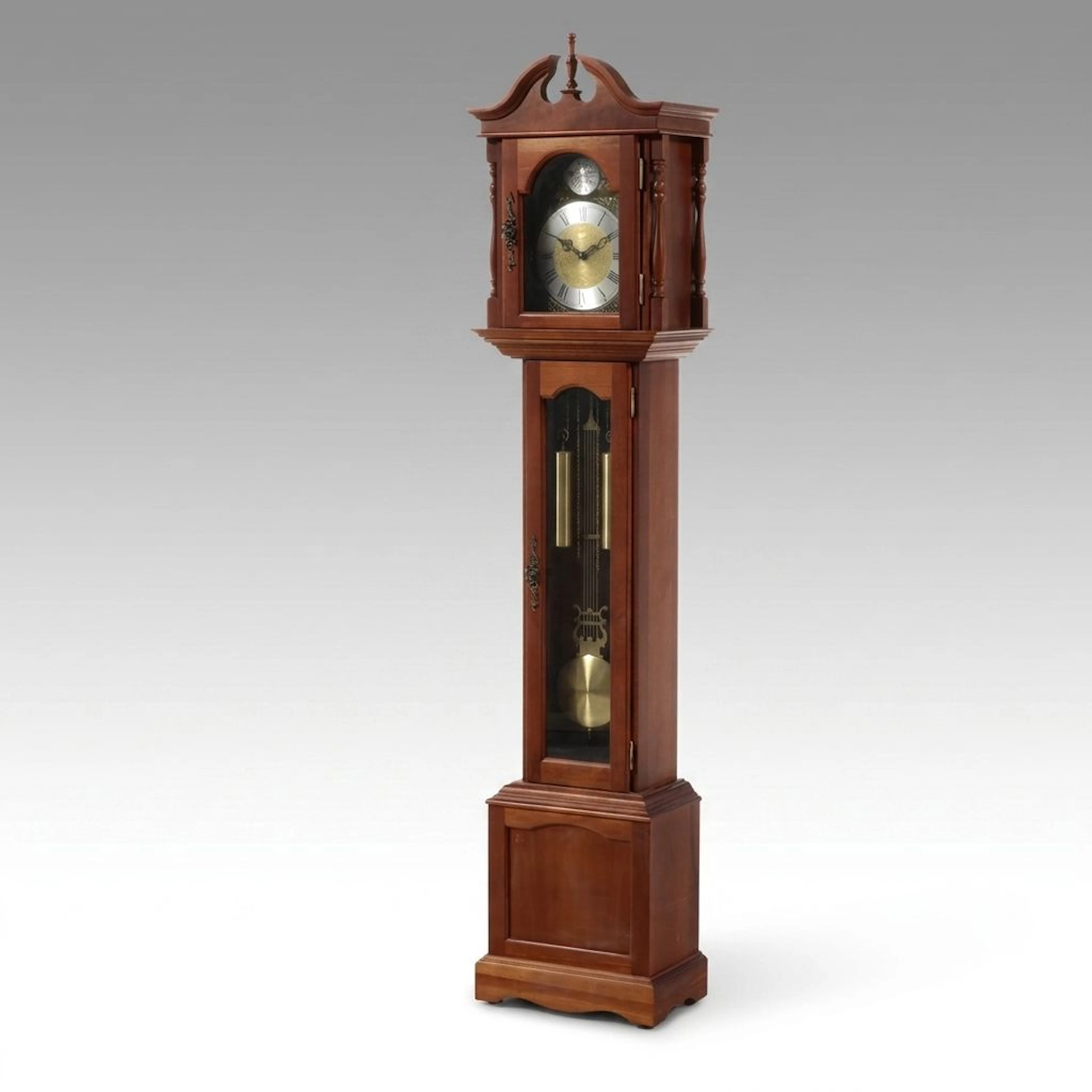 Emperor Chippendale Style Broken Bonnet Grandfather Clock