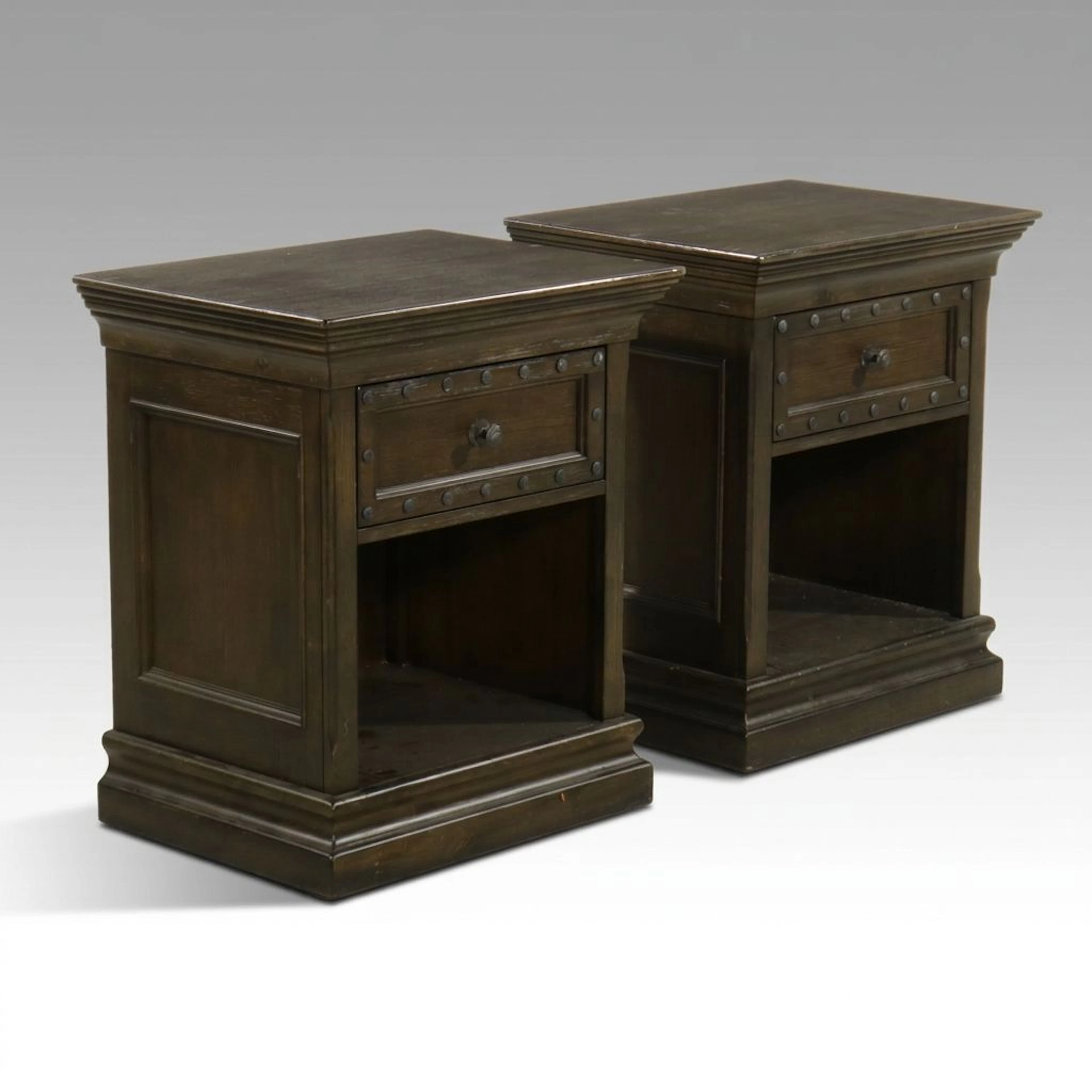 Restoration Hardware Spanish Baroque Style Nightstands, Pair, 2015