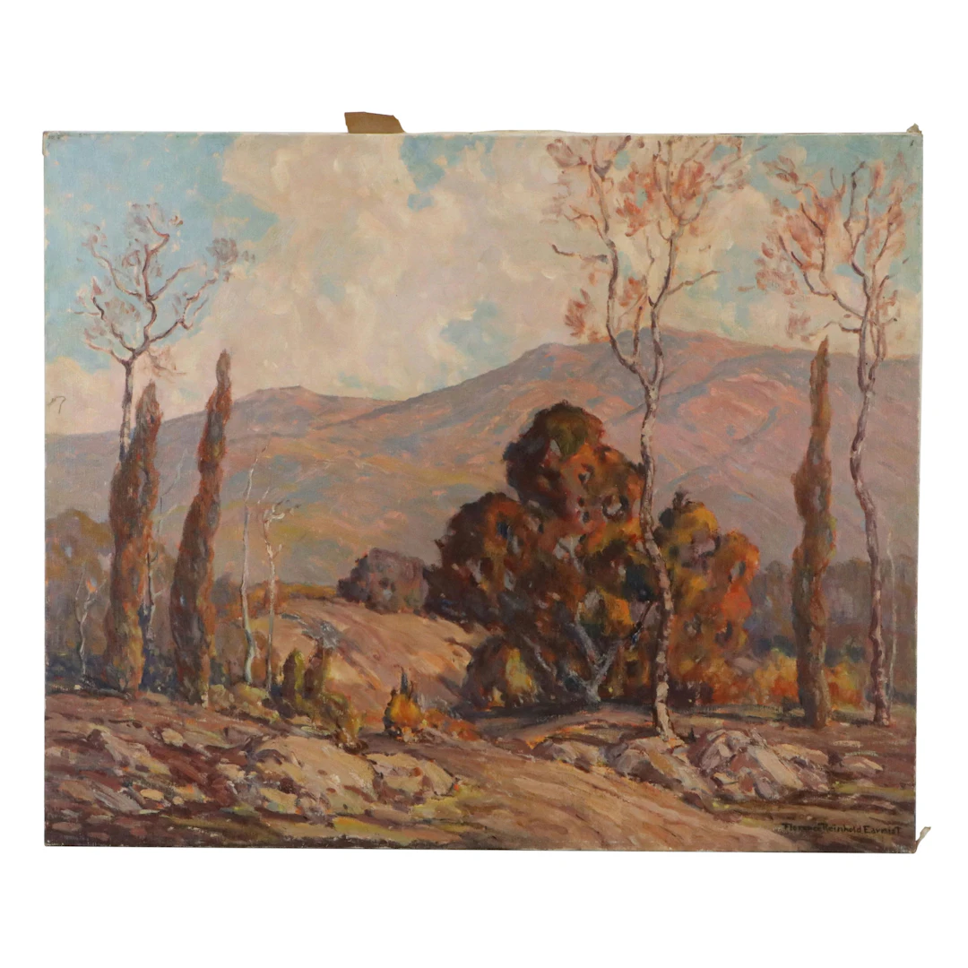 Florence Reinhold Earnist Oil Painting "Desert Road," Early to Mid-20th Century