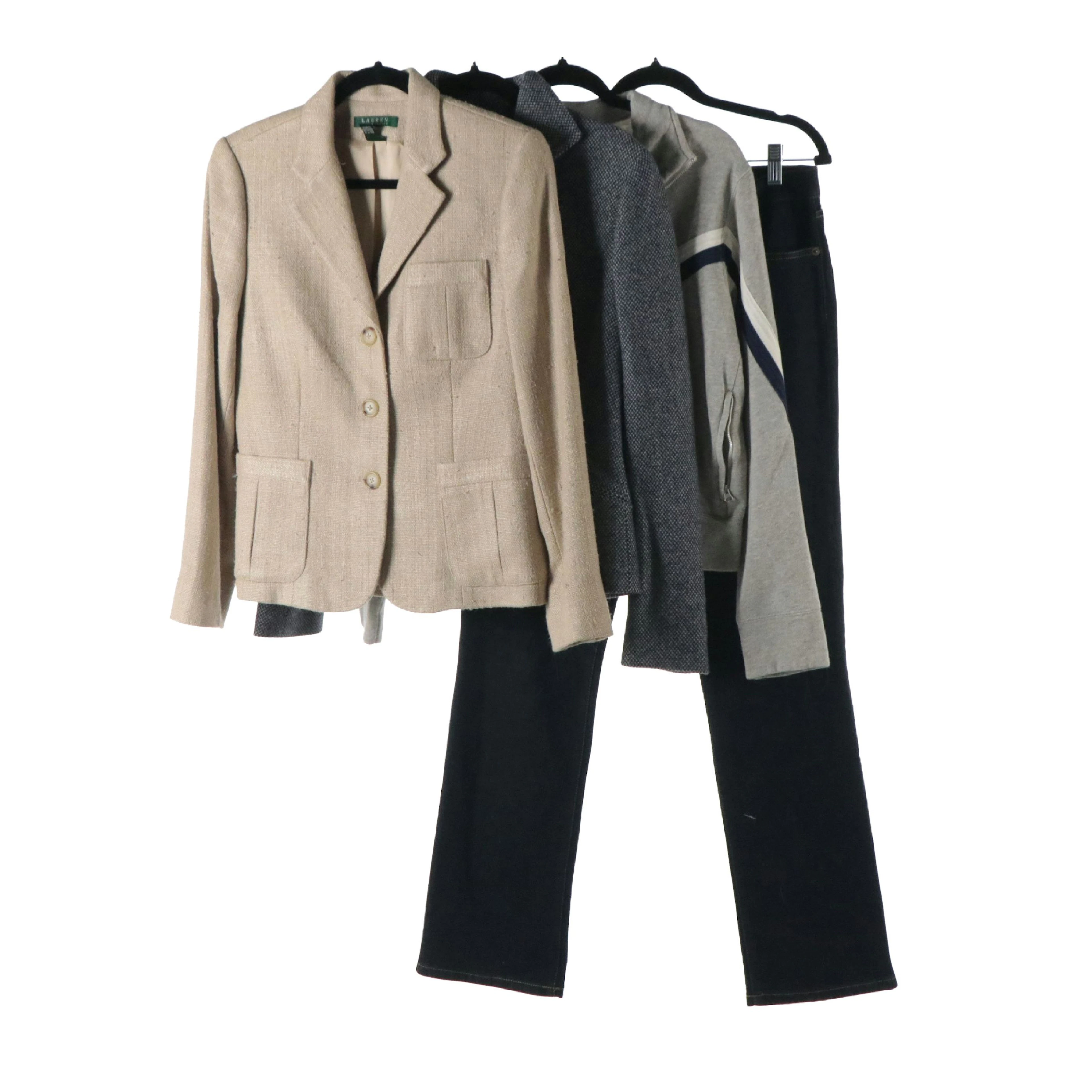 Lauren Ralph Lauren Silk and Virgin Wool Button Front Jackets, Jeans & Jacket