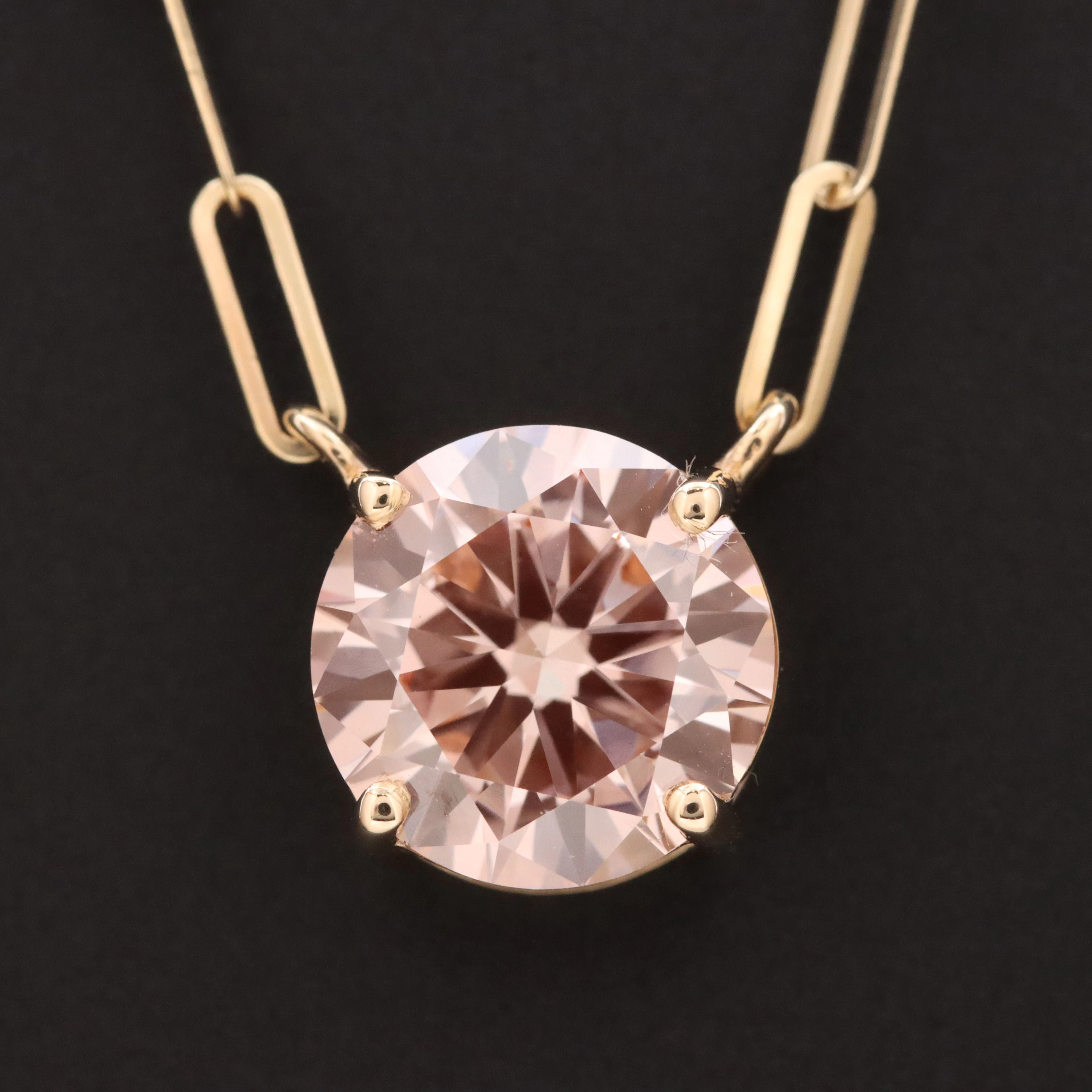 14K 2.49 CT Lab Grown Fancy Intense Pink Diamond Necklace with IGI Report
