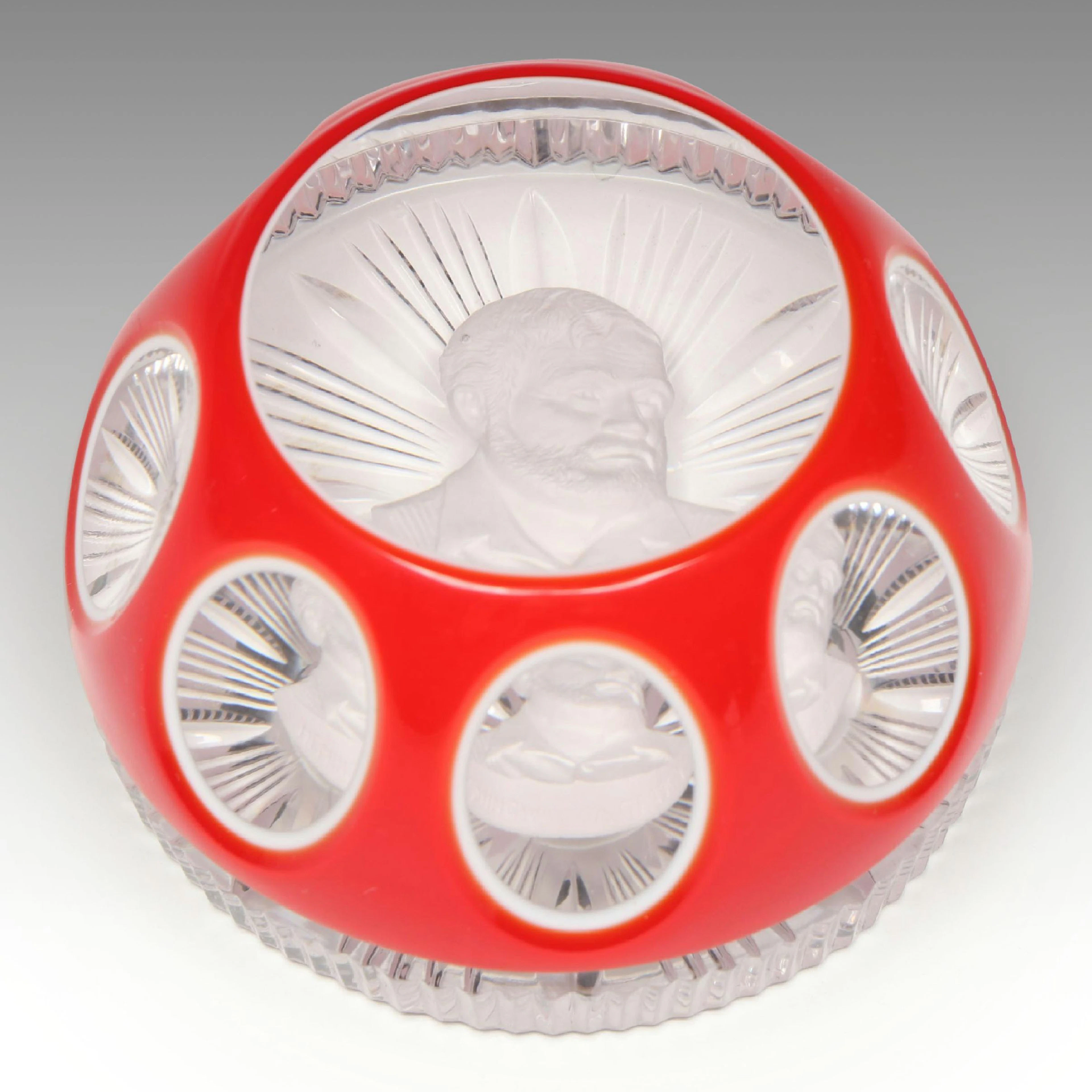 Cristal d'Albret Ernest Hemingway Sulphide Glass Paperweight