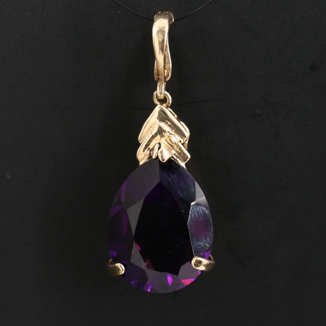 14K Amethyst Enhancer Pendant
