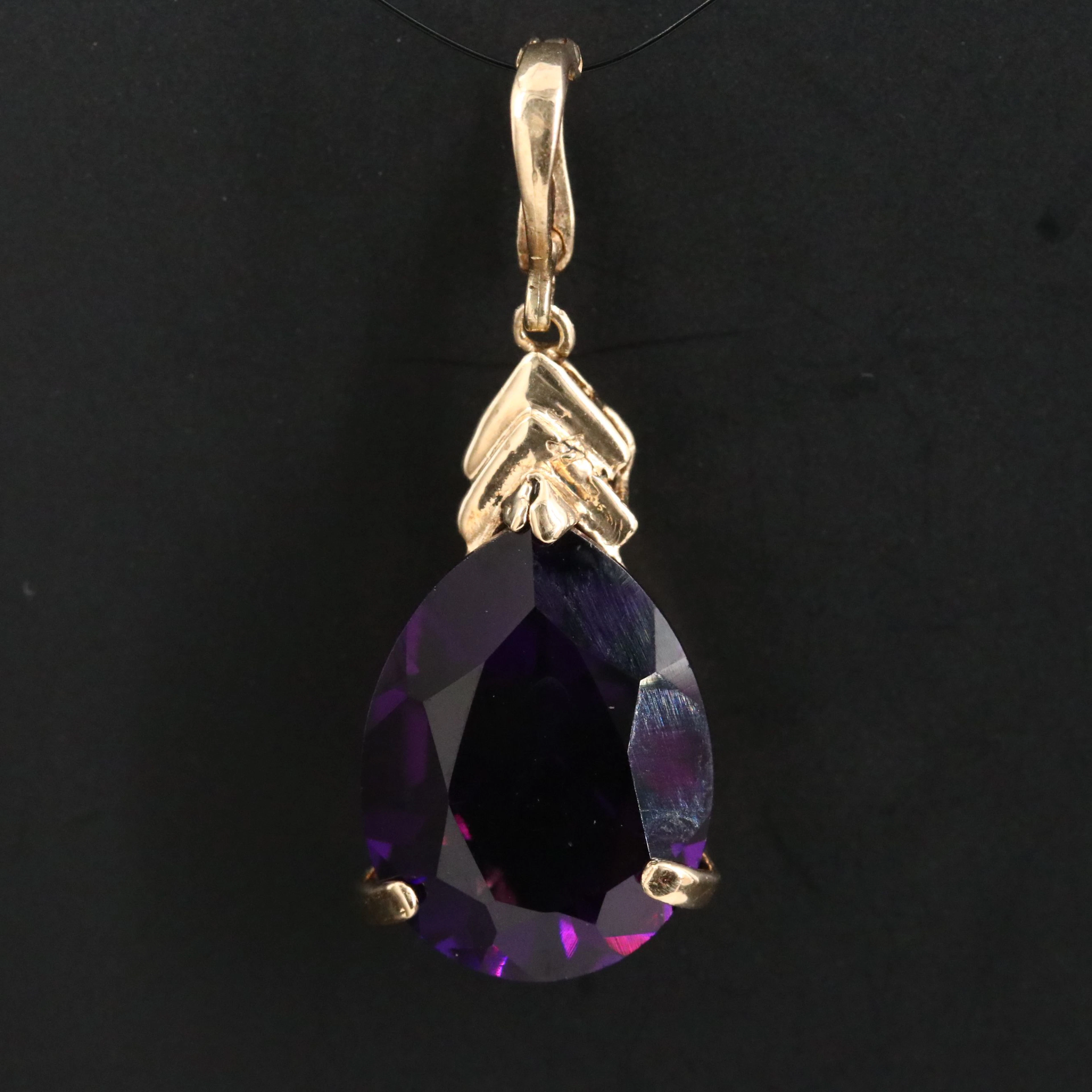 14K Amethyst Enhancer Pendant