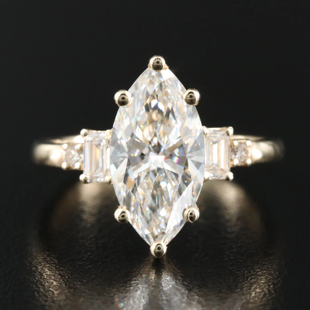14K 3.50 CTW Lab Grown Diamond Ring with IGI Report