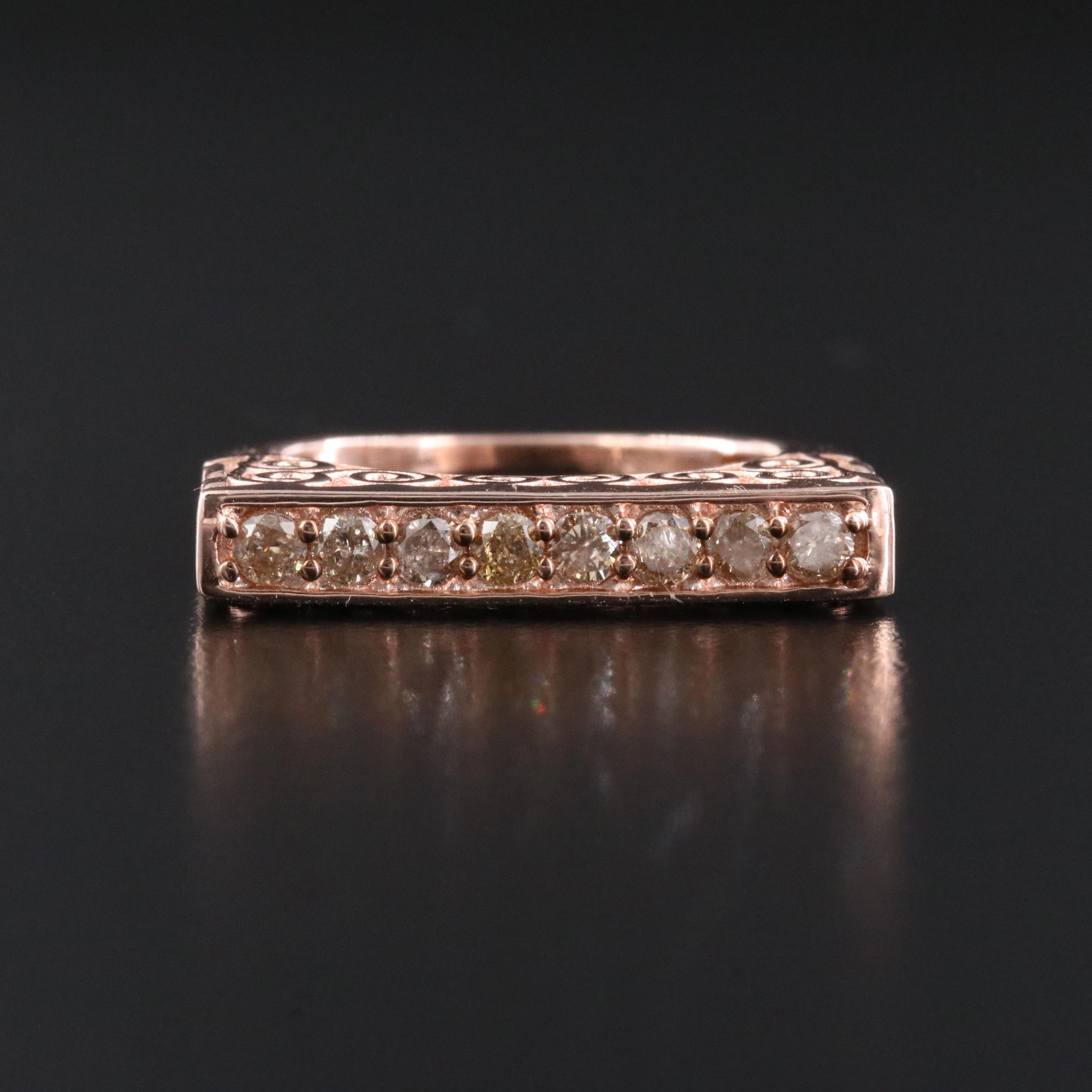 Sterling 0.45 CTW Fancy Light Brown Diamond Flat Top Ring